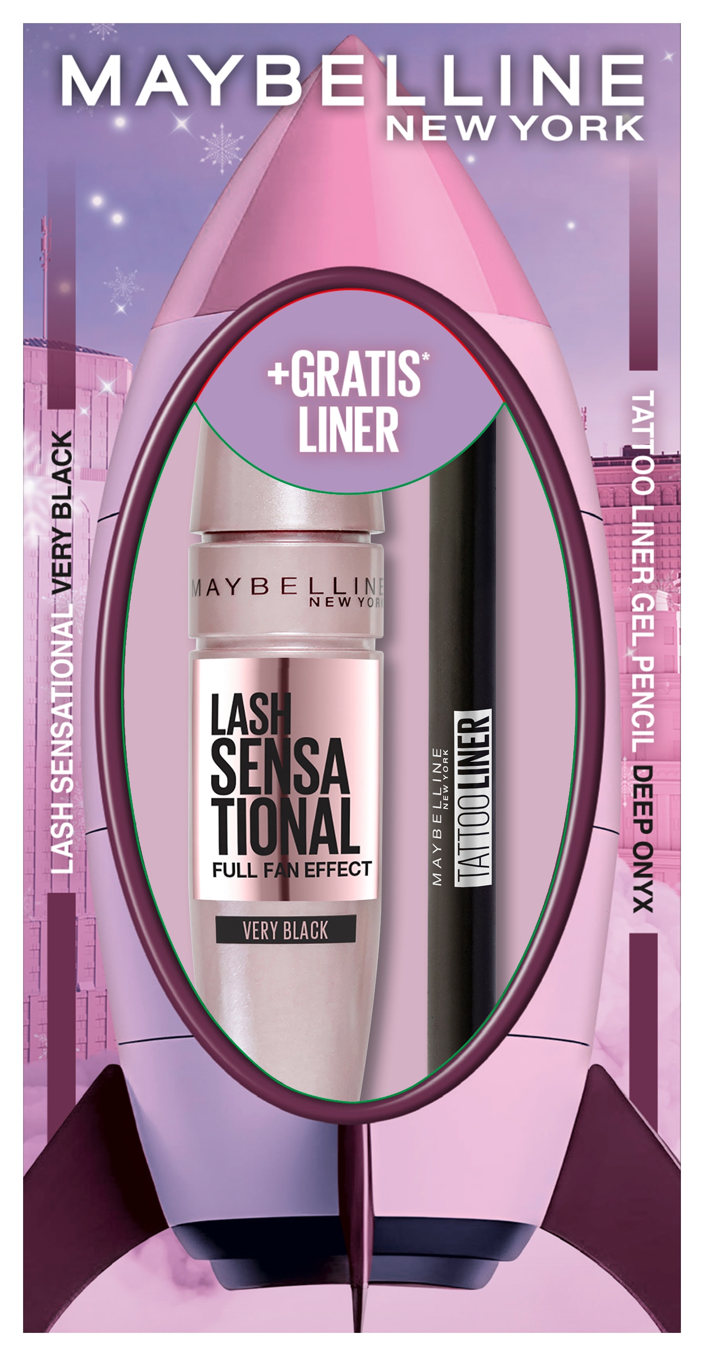 MAYBELLINE NEW YORK Schmink-Set »XMAS COFFRET LASH SENSATIONAL + TATTOO LINER GEL PENCIL«