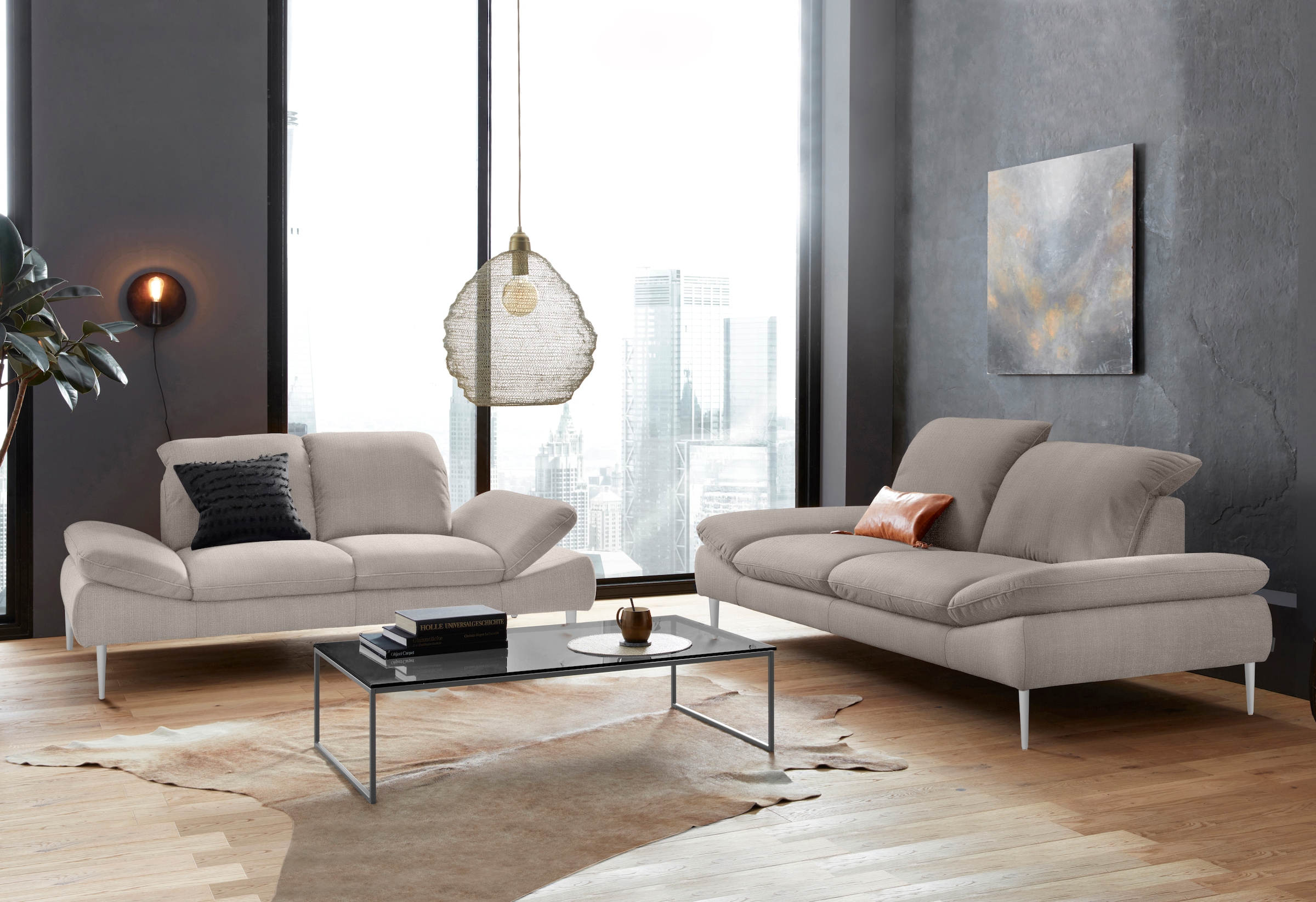 W.SCHILLIG 2,5-Sitzer »enjoy&MORE«, mit Sitztiefenverstellung, Füße silber matt, Breite 232 cm