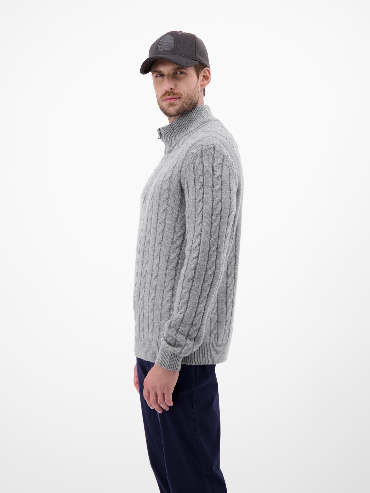 LERROS Strickpullover »Troyer mit Zopfmuster - Klassik trifft Coolness«