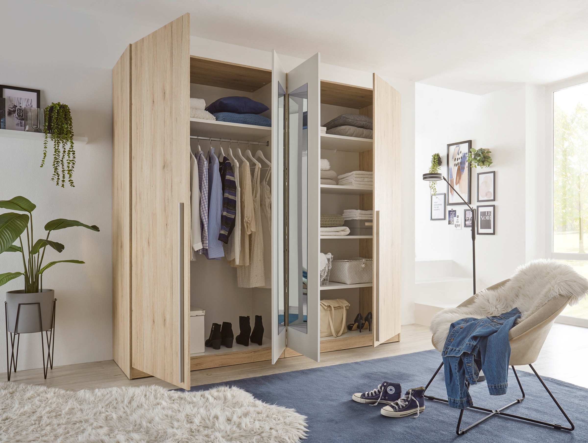 Schlafkontor Drehtürenschrank »Cano Kleiderschrank, Drehtürenschrank« Spiegeltüren