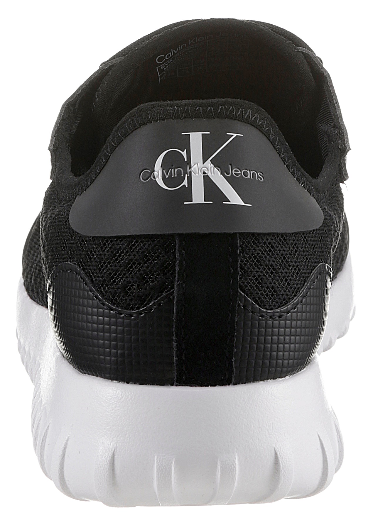Calvin Klein Jeans Sneaker »EVA RUNNER MONOLOGO«, mit weißer Laufsohle, Freizeitschuh, Halbschuh, Schnürschuh
