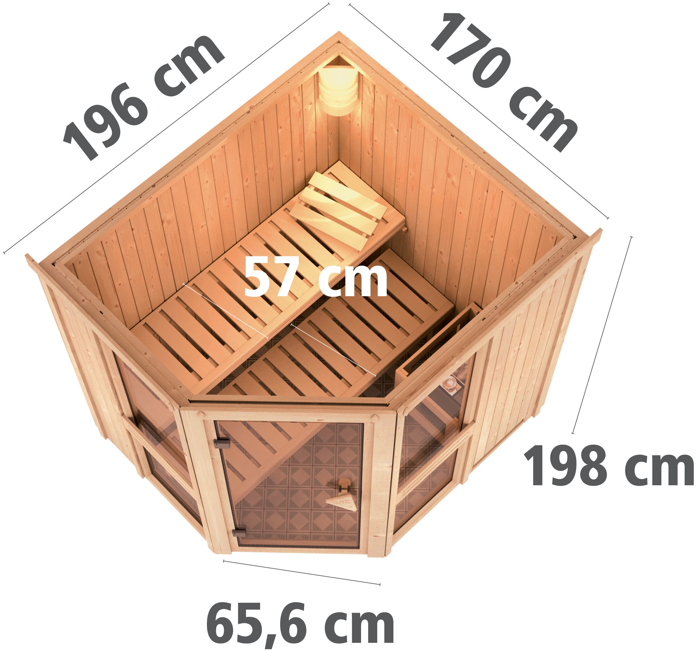 Karibu Sauna »Aline 1« Set,  Ofen 9 kW integr. Strg