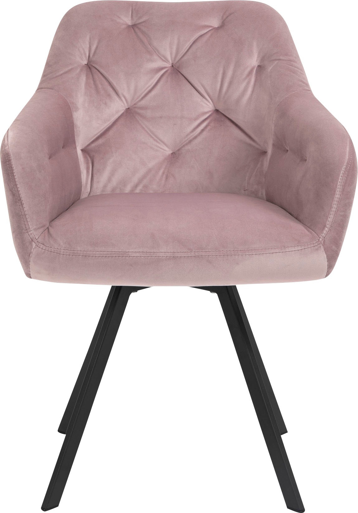 SalesFever Esszimmerstuhl »Toronto Stuhl - Stilvoller Armlehnstuhl mit Steppungen« () 1 Stk. Samt Esszimmersessel, 360° Drehplatte unter der Sitzfläche