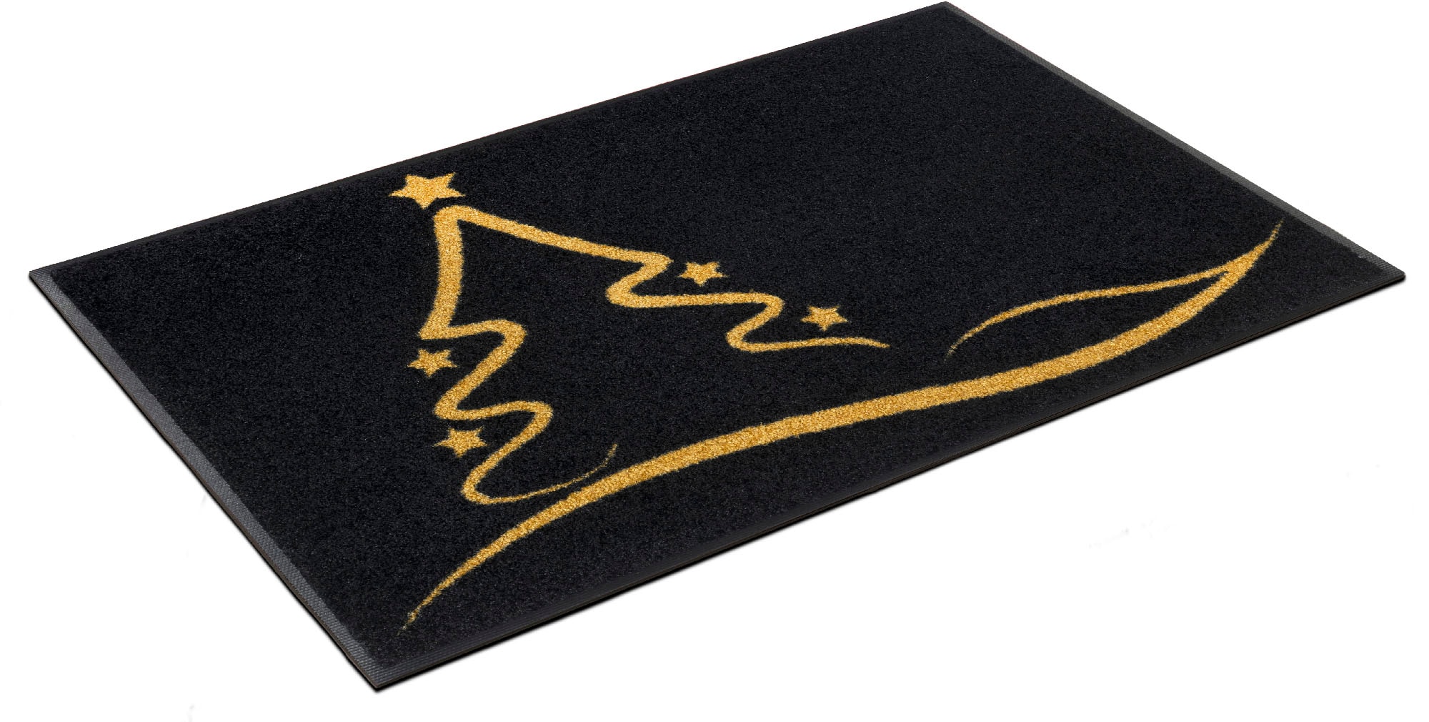 Fußmatte »Golden Shine«, rechteckig, Schmutzfangmatte,Motiv Weihnachten Tannenbaum,...