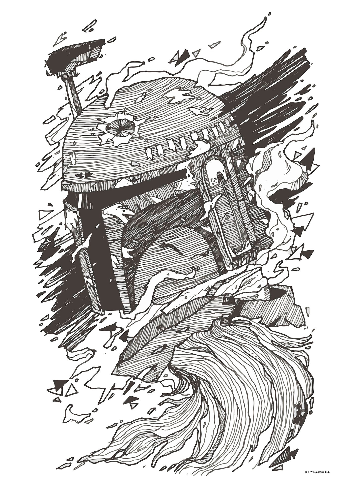 Komar Wandbild »Star Wars Boba Fett Drawing«, (1 St.), Kinderzimmer, Schlafzimmer, Wohnzimmer