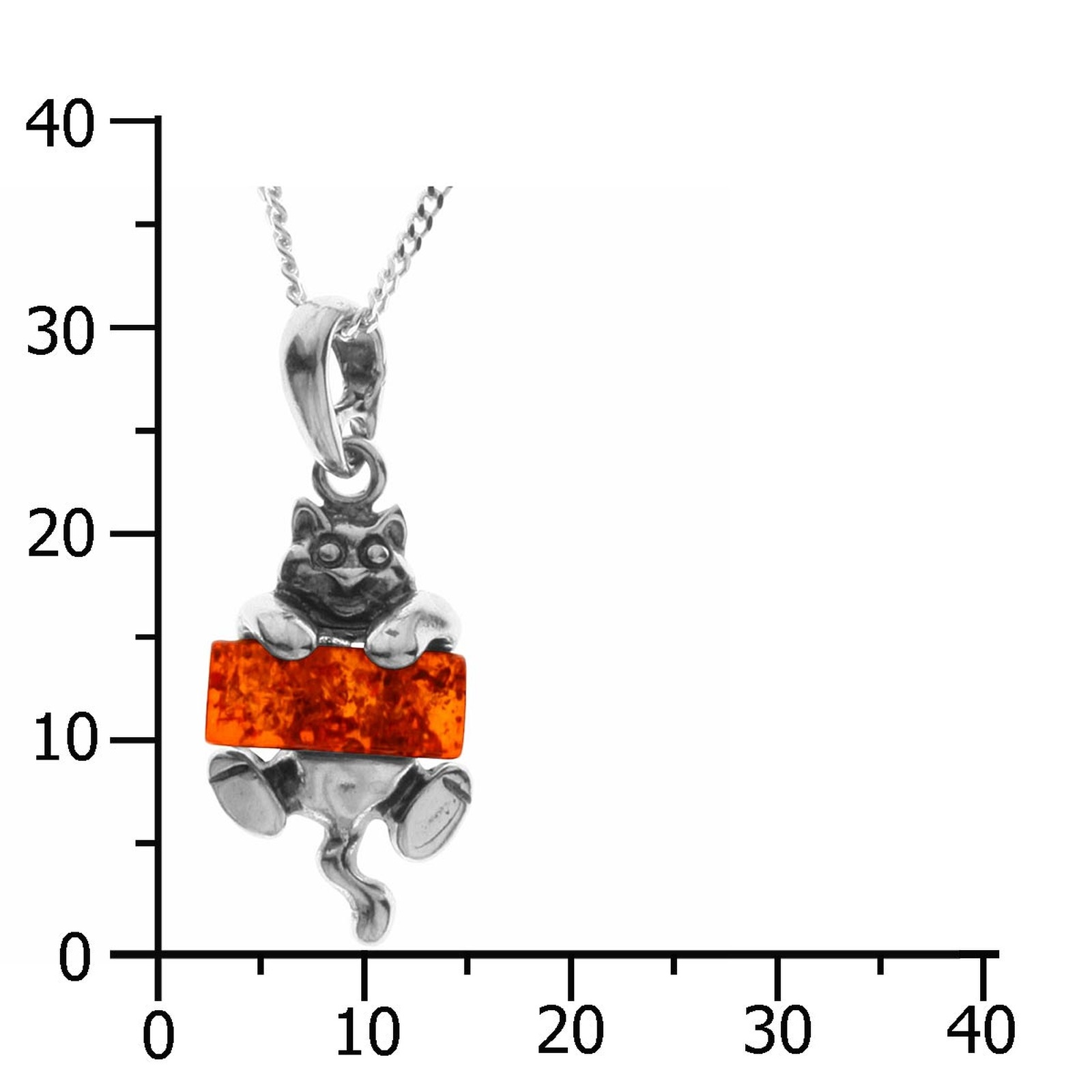 OSTSEE-SCHMUCK Kette mit Anhänger »- Katze - Silber 925/000 - Bernstein«