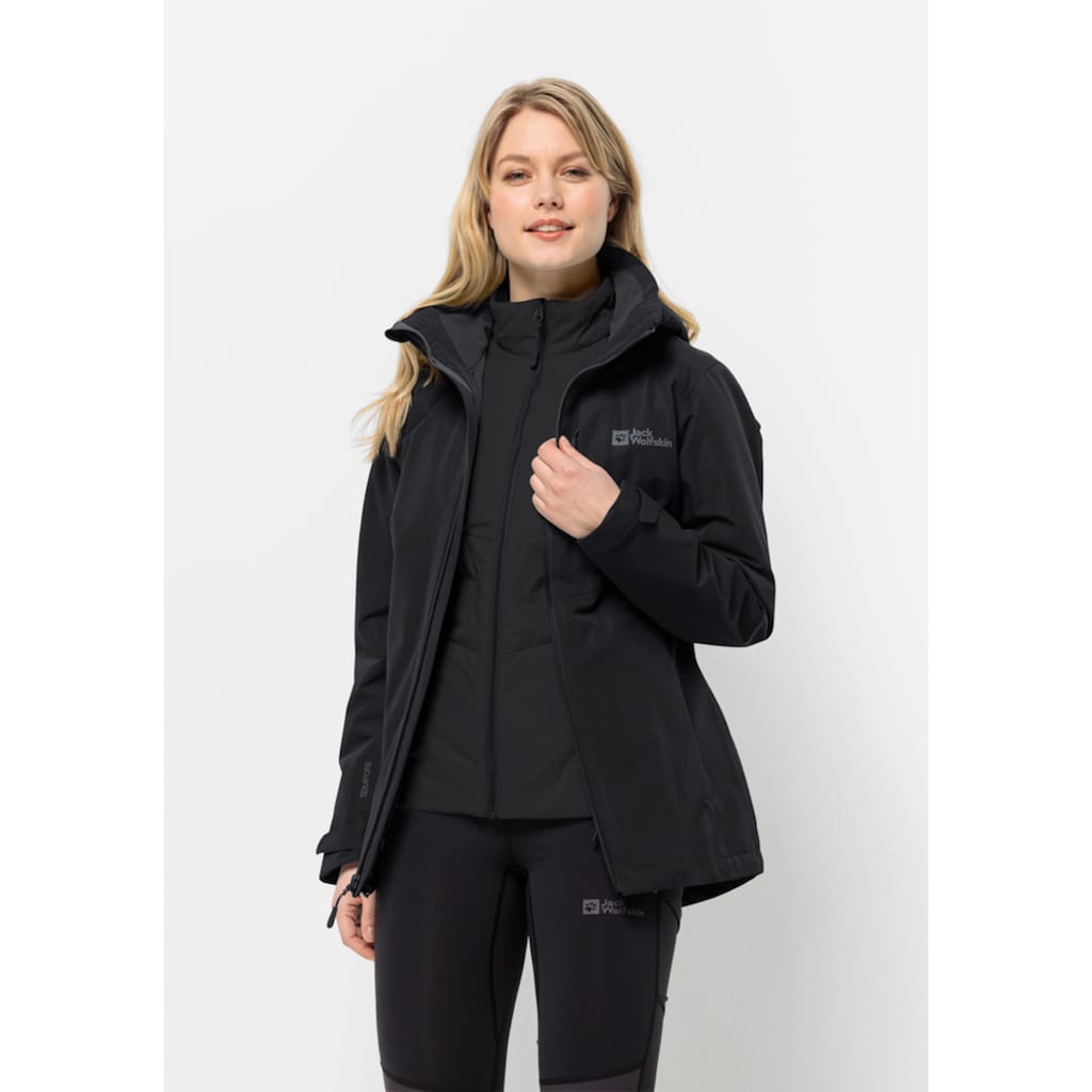 Jack Wolfskin 3-in-1-Funktionsjacke »BERGLAND 3IN1 JKT W«, mit Kapuze