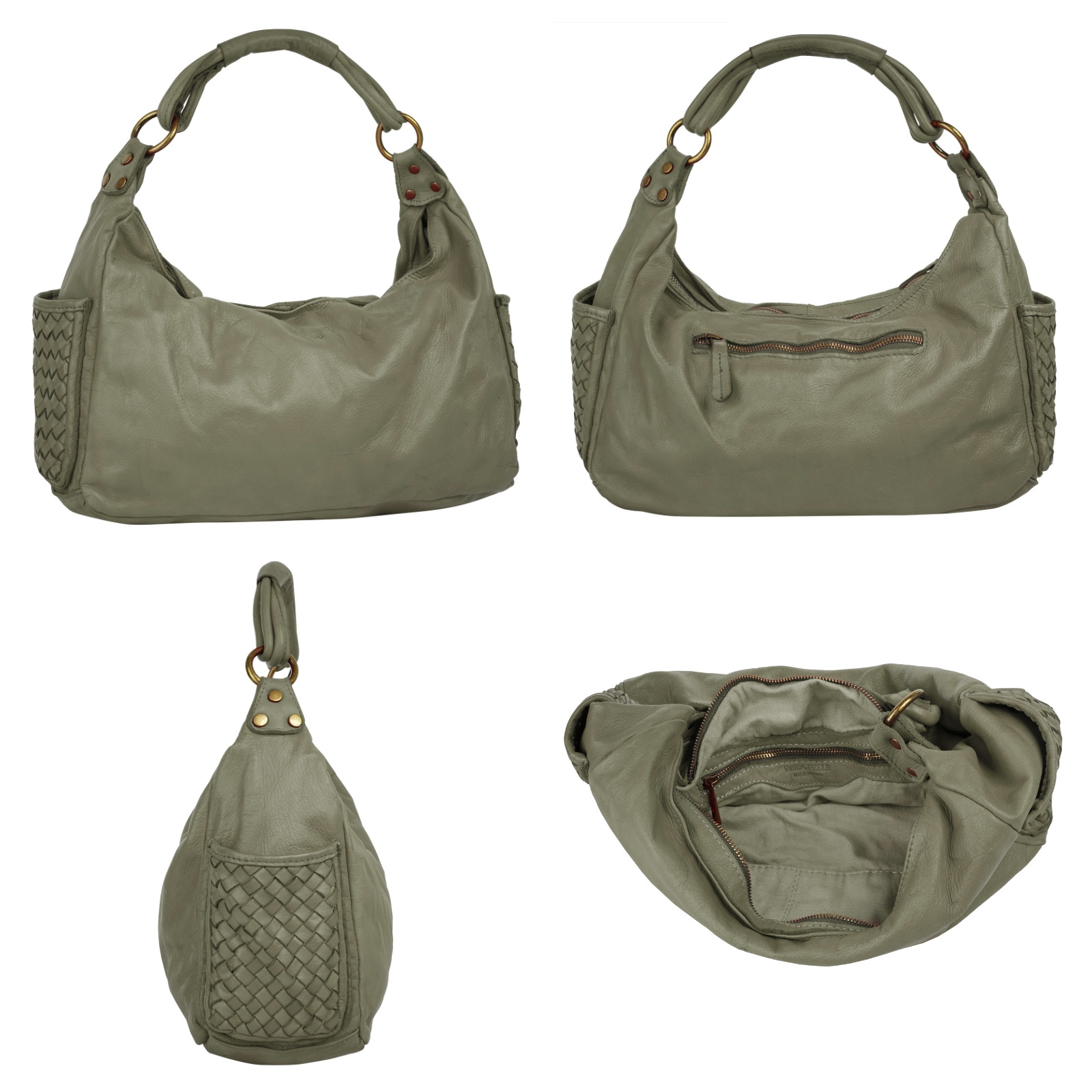 Samantha Look Henkeltasche, echt Leder, Made in Italy