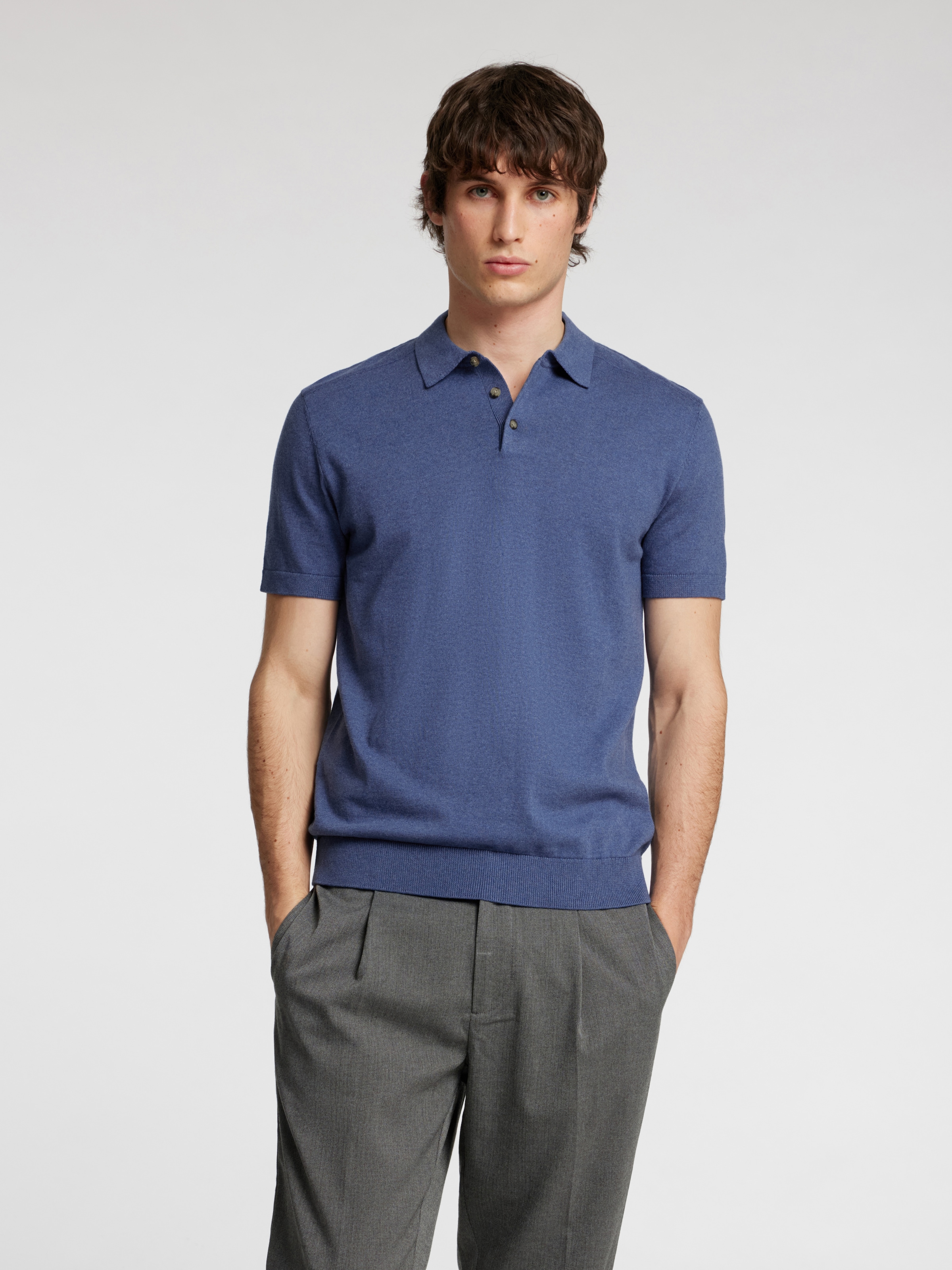 SELECTED HOMME Poloshirt »SLHBERG SS KNIT POLO NOOS«, aus Feinstrick