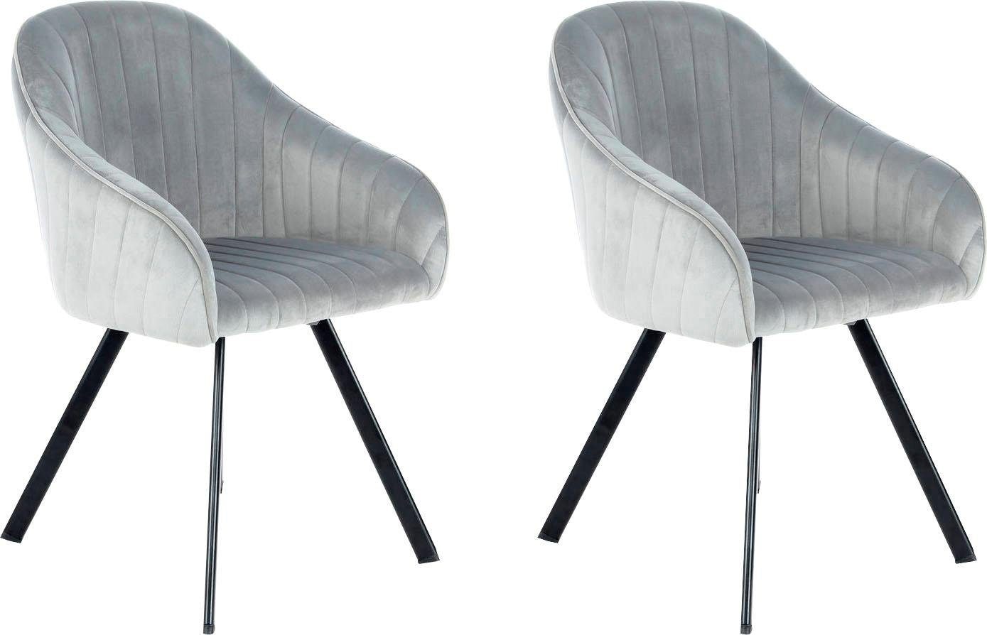 Kayoom Stuhl »Jodie 125 2er-Set in silberfarben, Größe B/H/T: 56 cm x 86 cm x 59 cm