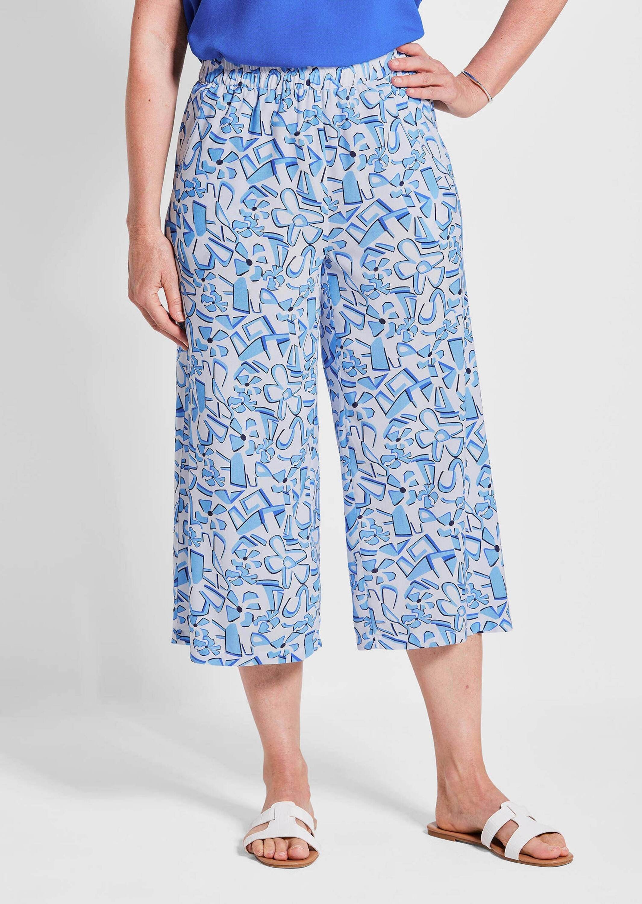 GOLDNER Schlupfhose »Kurzgröße Weite Schlupfhose VERA mit Print«