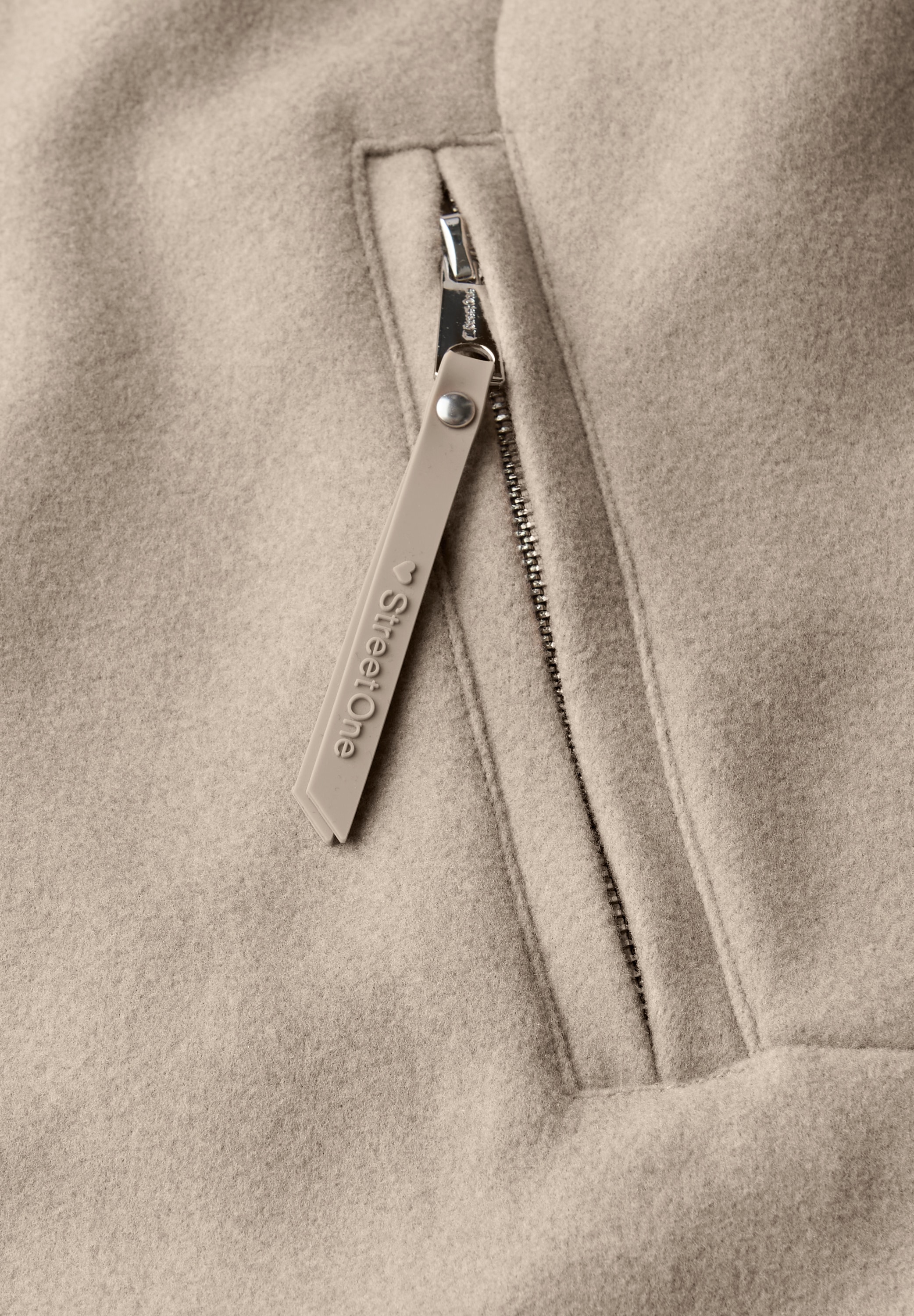 STREET ONE Wintermantel Stehkragen in Strickqualität, in Woll-Optik