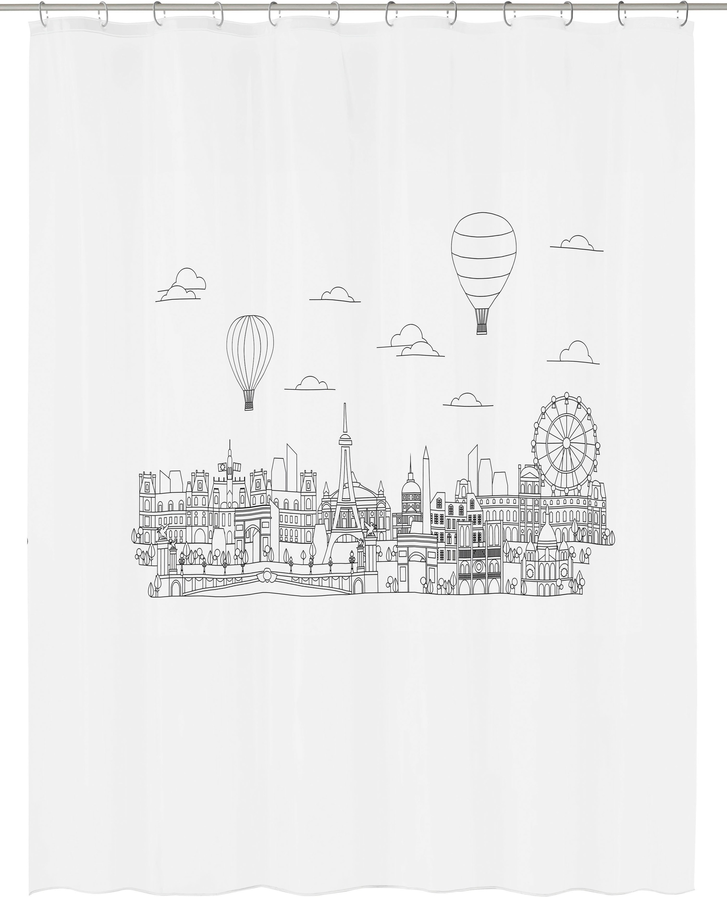 Kleine Wolke Duschvorhang »Wonderland«, Breite 180 cm, inklusive Duschvorhangringe