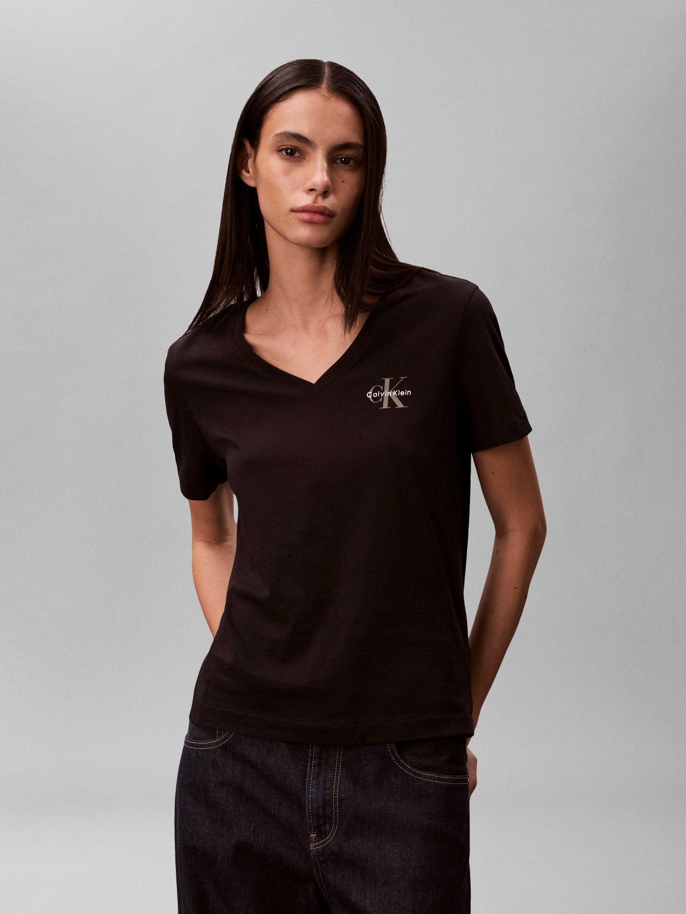 Calvin Klein Jeans T-Shirt »MONOLOGO VNK 2PACK TEE« Packung, 2er-Pack, 2 tlg. , Logoschriftzug