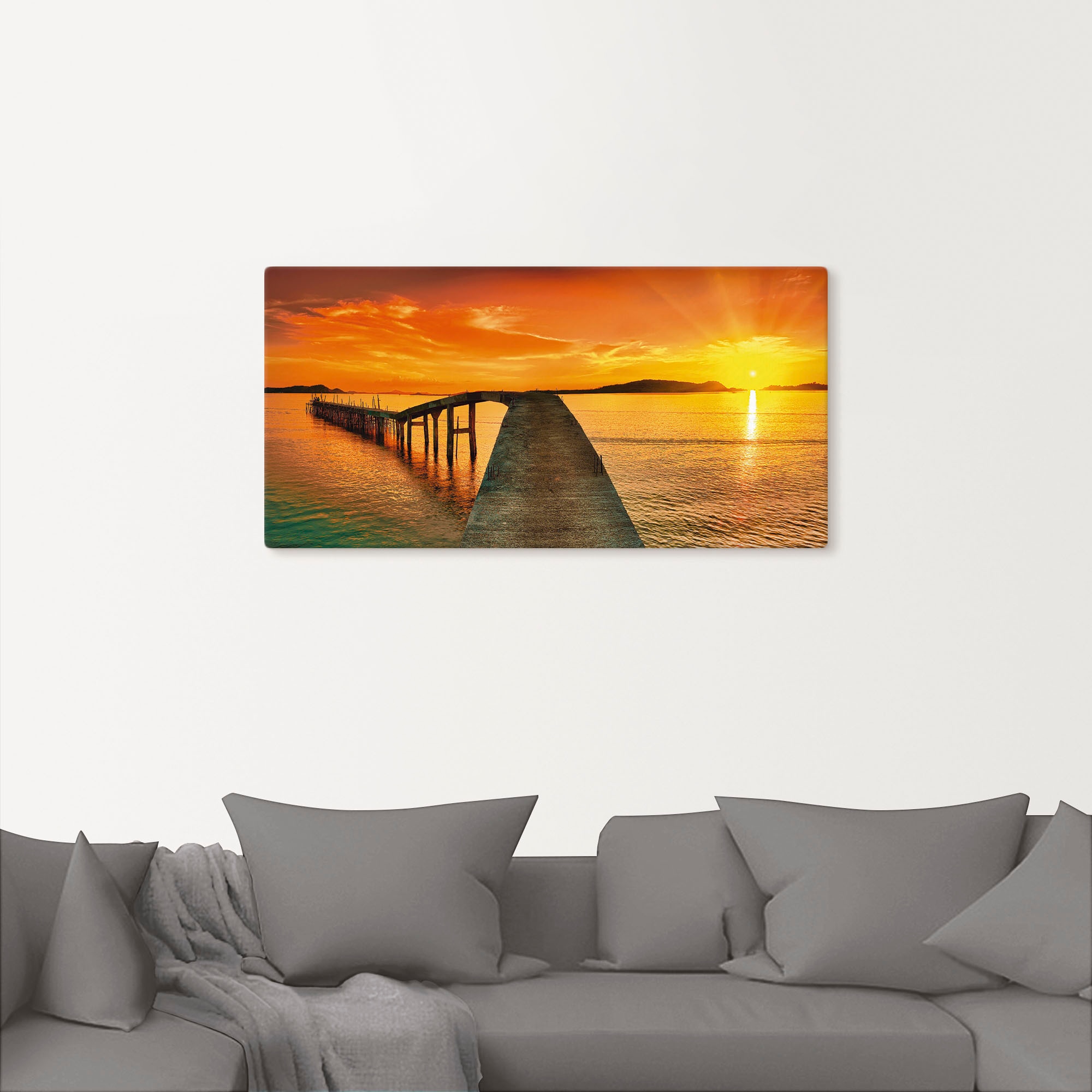 Artland Wandbild »Sonnenaufgang über dem Meer«, Gewässer, (1 St.), als Alubild, Outdoorbild, Leinwandbild in verschied. Größen