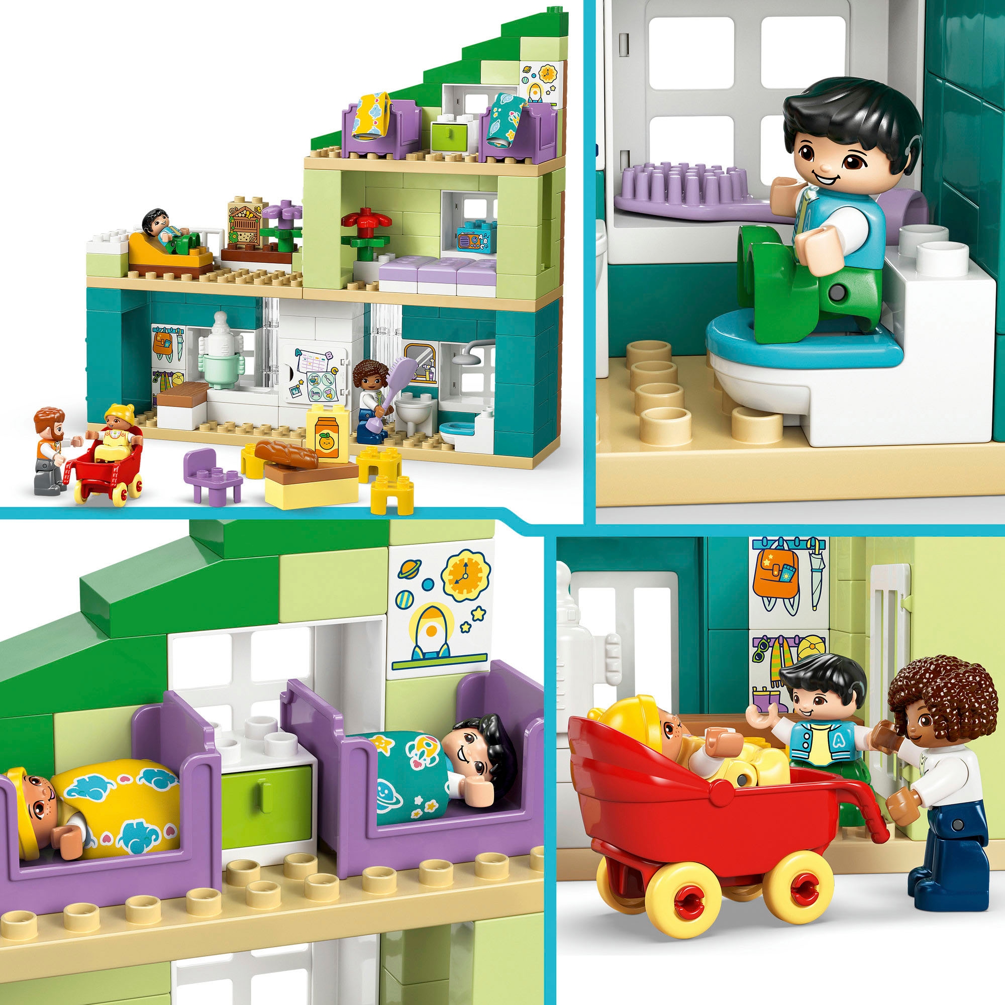 LEGO® Konstruktionsspielsteine »Modernes Familienhaus mit Figuren – 3-in-1-Set (10470)« LEGO DUPLO Town; Made in Europe