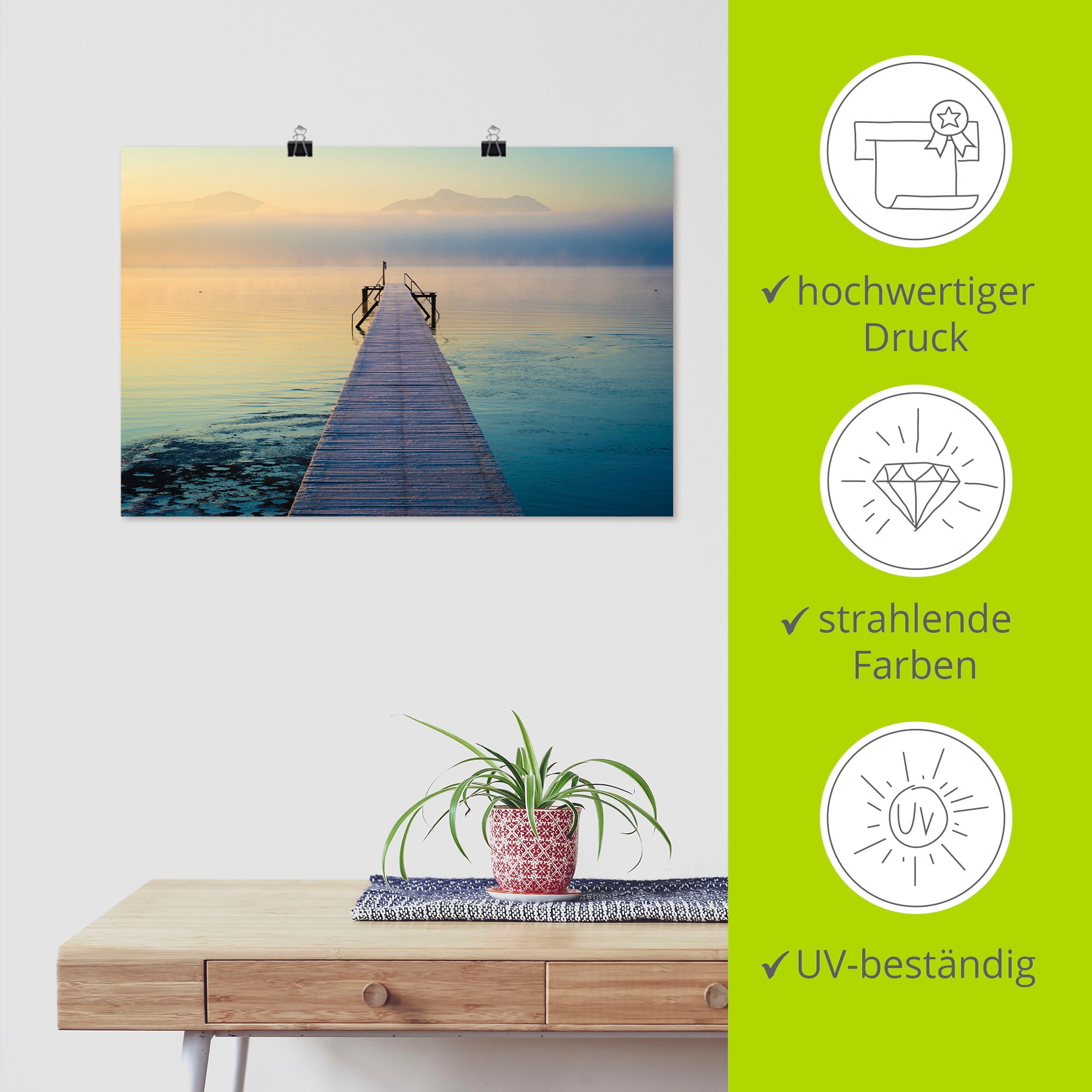 Artland Wandbild »Sonnenaufgang am Chiemsee«, Seebilder, (1 St.), als Leinwandbild, Poster, Wandaufkleber in verschied. Größen