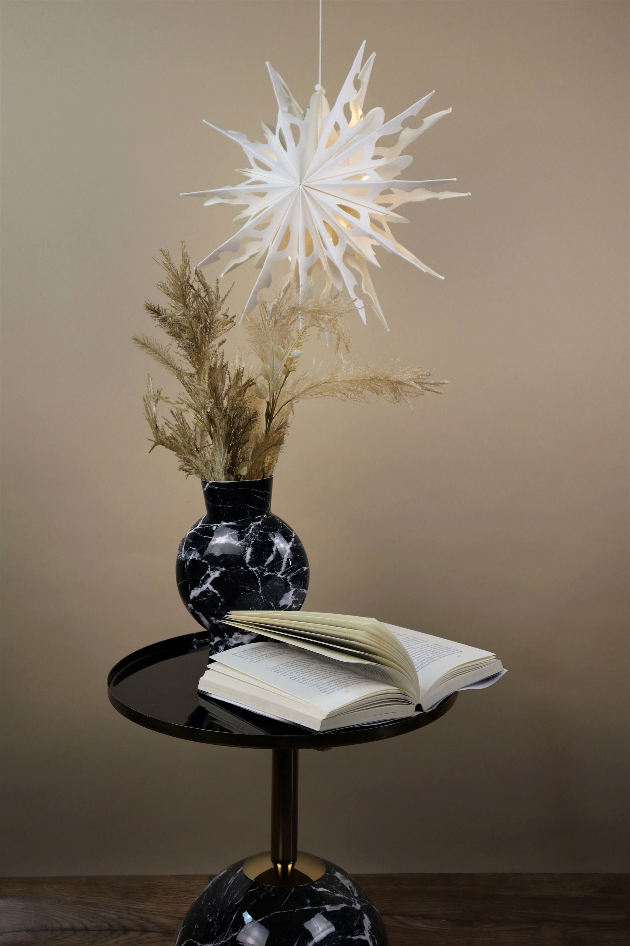 AM Design Dekostern »Weihnachtsstern, Weihnachtsdeko«, (1 St.), Papierstern, LED Stern, batteriebetrieben, Ø 40 cm