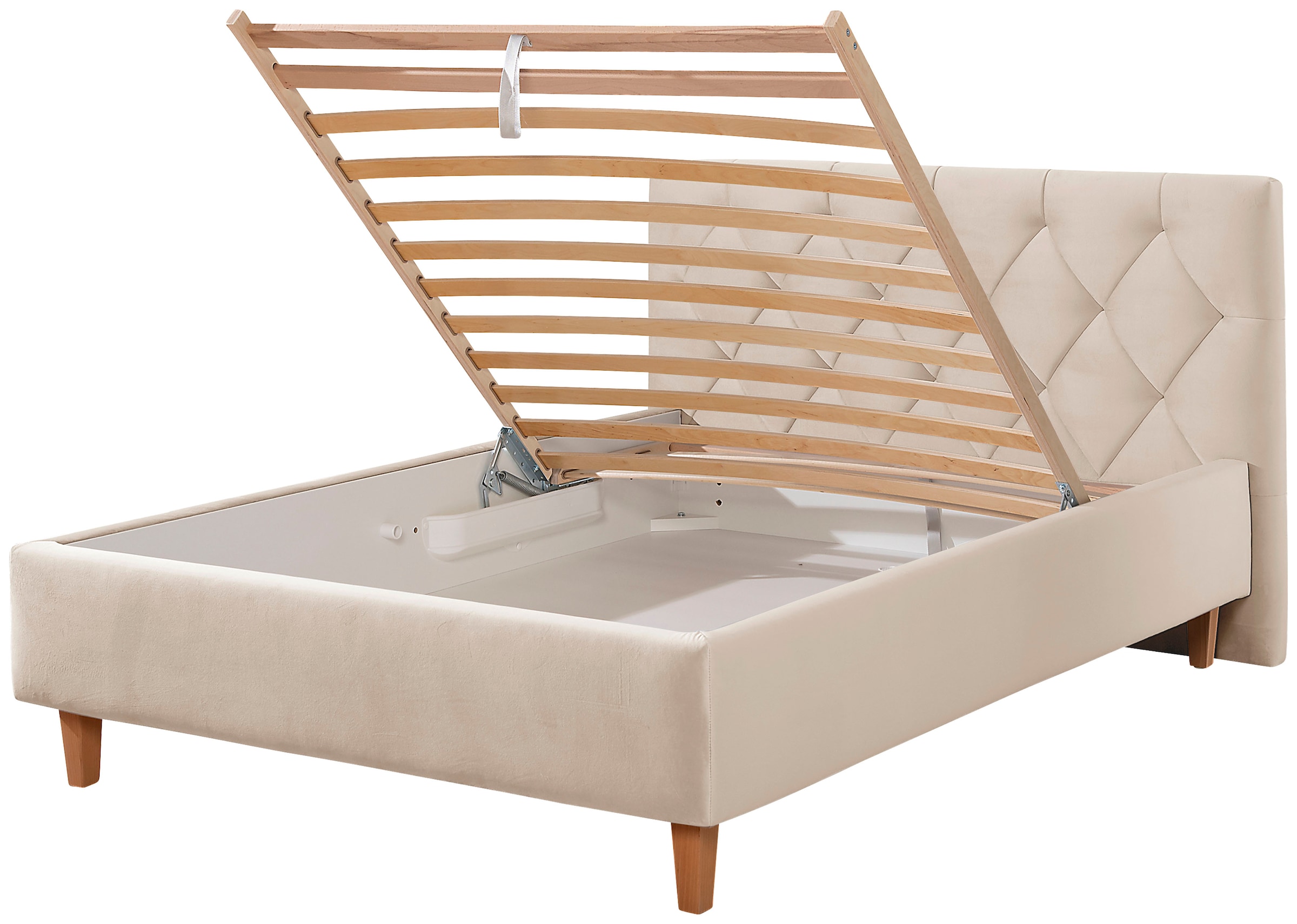 Guido Maria Kretschmer Home&Living Polsterbett »Sunley 100«, Kreuzsteppung, Kopfteilhöhe 102 cm, ohne oder mit Matratze/Lattenrost