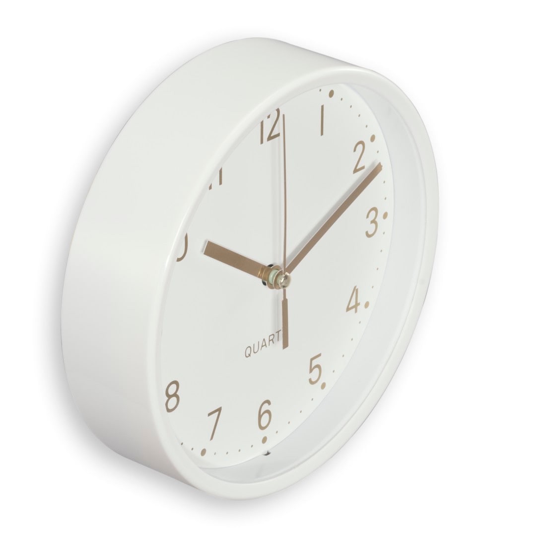 Hama Tischuhr »Tischuhr "Madeira", Ø 16 cm, ohne Ticken, Weiß« geräuscharm, mit ausklappbarem Standfuß