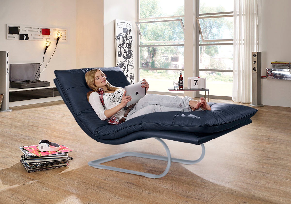 W.SCHILLIG Relaxliege »daily dreams«, in Waffelkissen-Optik, wahlweise mit Motor, silber matt, in 2 Breiten
