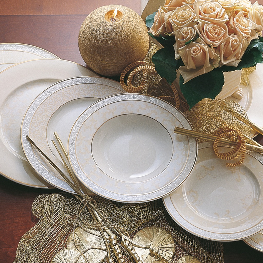 Villeroy & Boch Speiseteller »Platzteller Ivoire ø 30,6 cm weiß-gold«