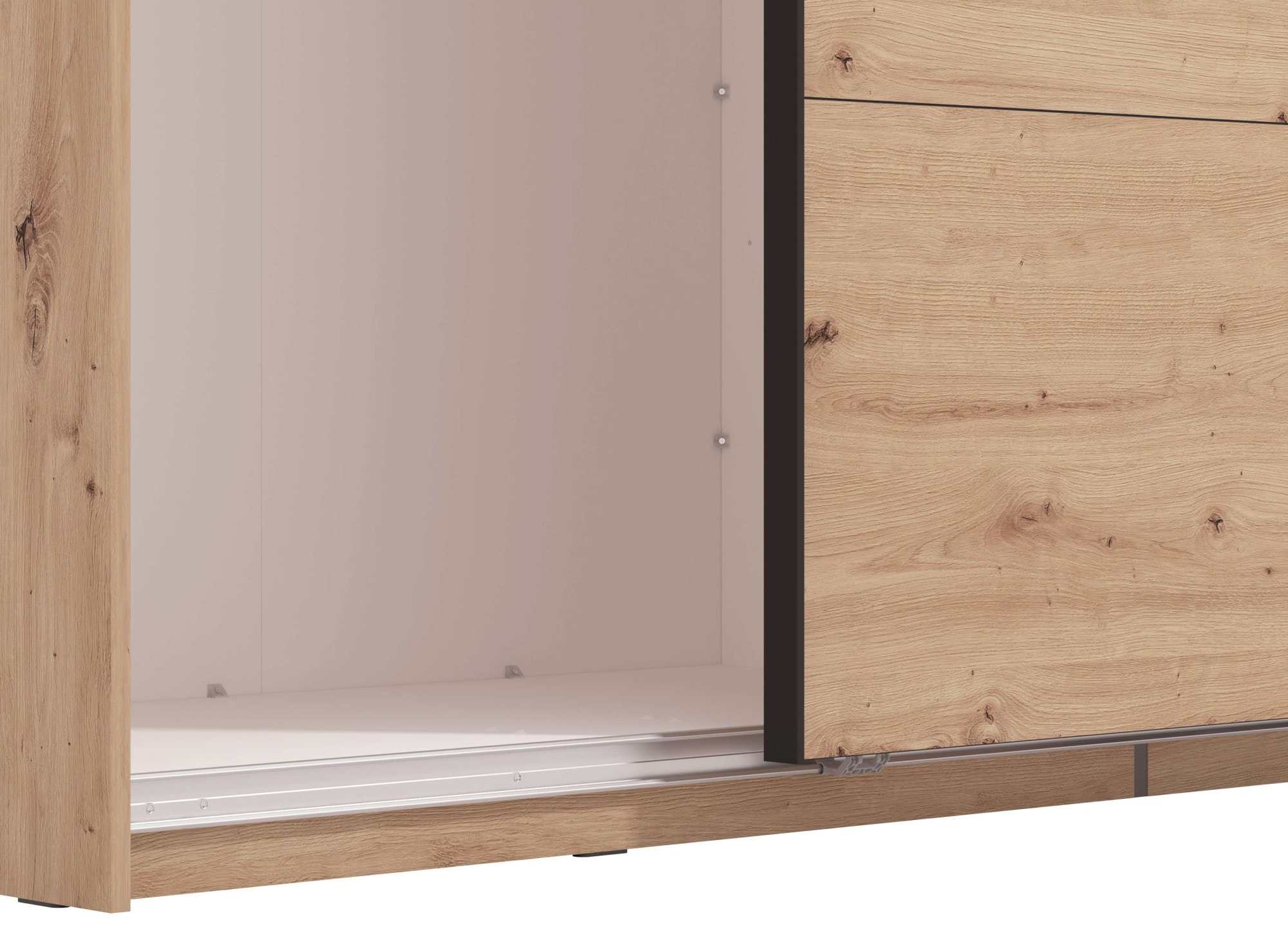 Home affaire Schwebetürenschrank »Aleria Schiebetürenschrank, Kleiderschrank, Wäscheschrank, Garderobe« mit Spiegel, 2 Metallkleiderstangen, in 2 Farben, Breite 220