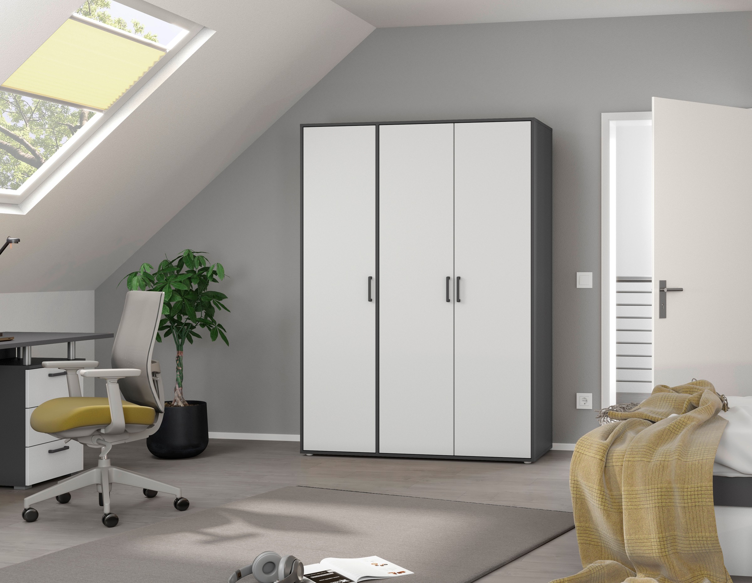 rauch Kleiderschrank »VOYAGER Garderobe Wäscheschrank TOPSELLER Schlafzimmer«, (in 3 verschiedenen Ausstattungen BASIC/CLASSIC/PREMIUM), Schrank mit modernen Griffen in viel Stauraum MADE IN GERMANY