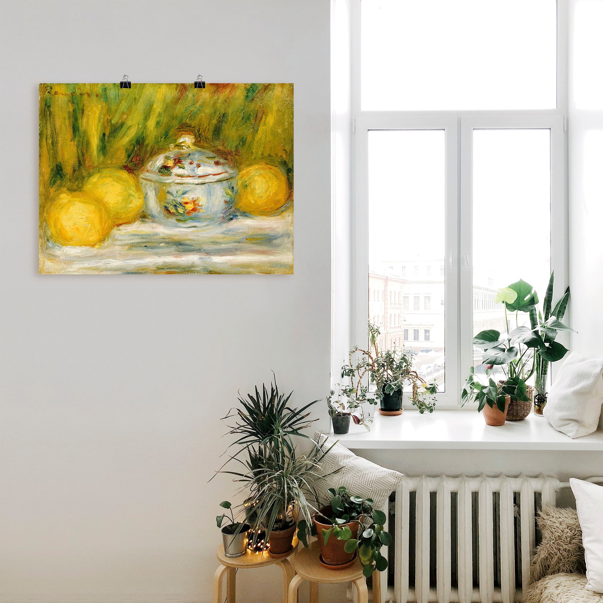 Artland Wandbild »Stillleben mit Zuckerdose und Zitronen«, Arrangements, (1 St.), als Leinwandbild, Wandaufkleber oder Poster in versch. Größen