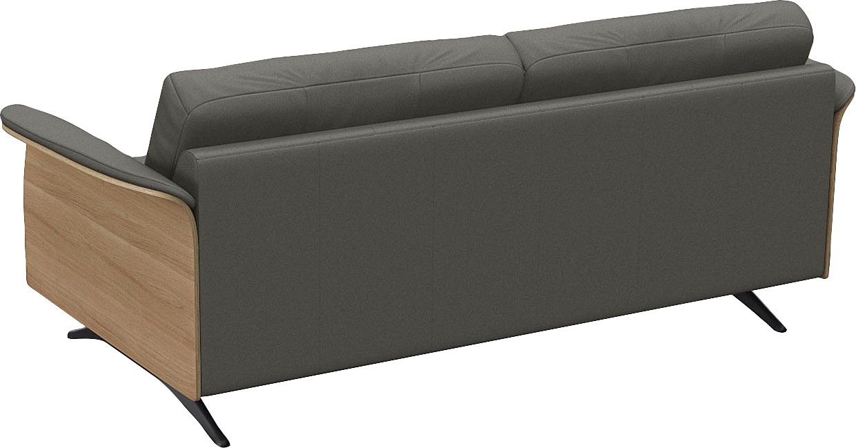 FLEXLUX 2,5-Sitzer »Glow Sofa, Couch, Premium-Sitzkomfort: Kaltschaum & Federkern« Armlehnenblende in geölter Eiche, Fuß schwarz