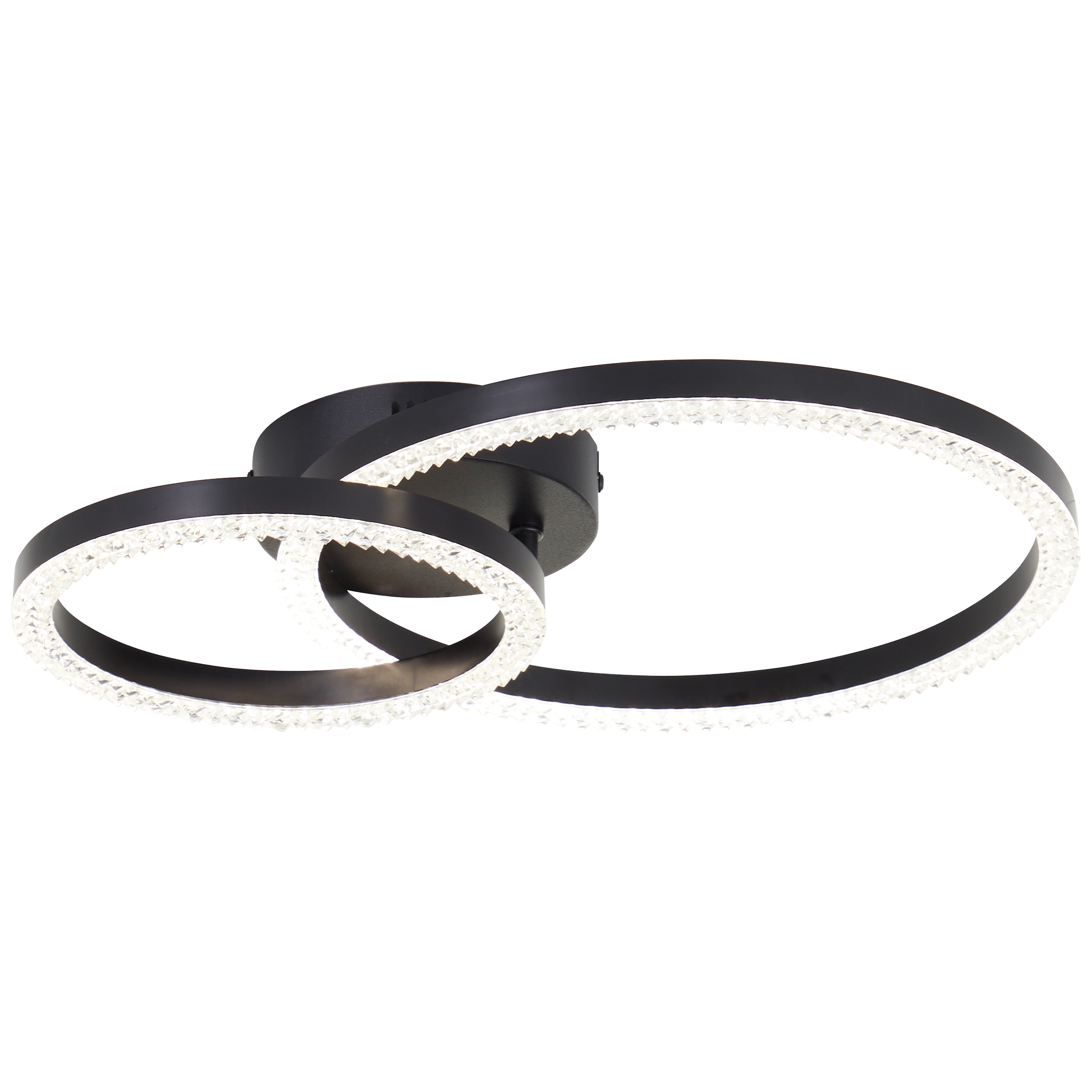 Brilliant LED Deckenleuchte »Aurelia« 1 Stk. Neutralweiß 40 x 30 cm, 2500 lm, 4000 K, schwenkbar, Kristalloptik, schwarz