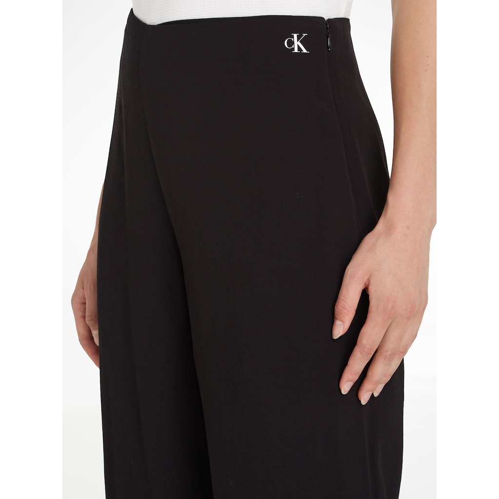 Calvin Klein Jeans Anzughose »CHIFFON WIDE LEG PANT«, mit Markenlogo