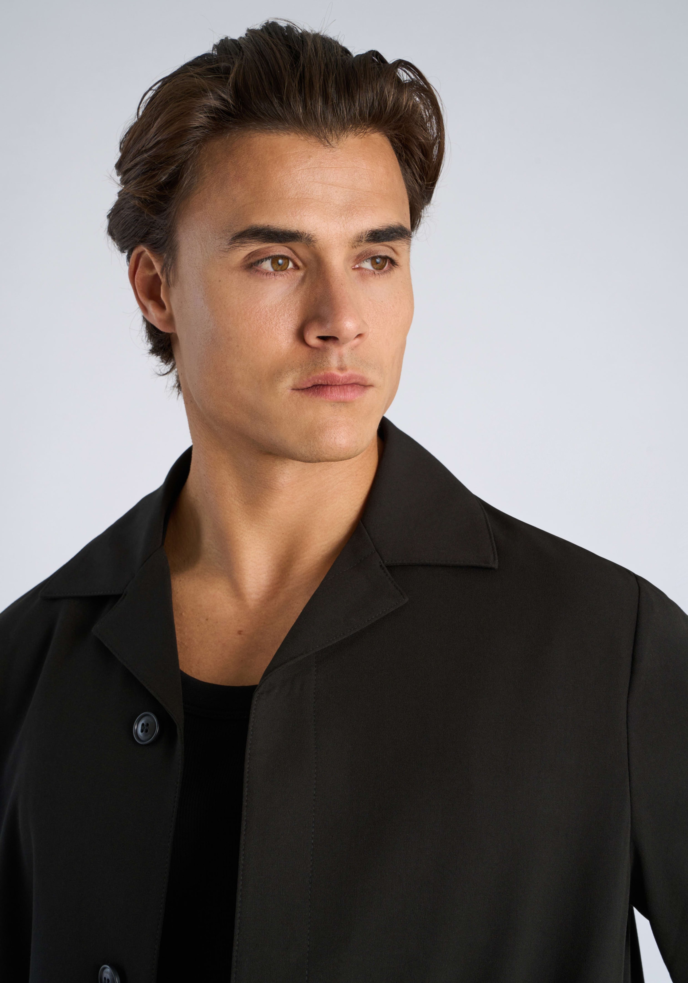 LINDBERGH Blusenjacke ohne Kapuze Halbarm, mit Knopfleiste und Viskose