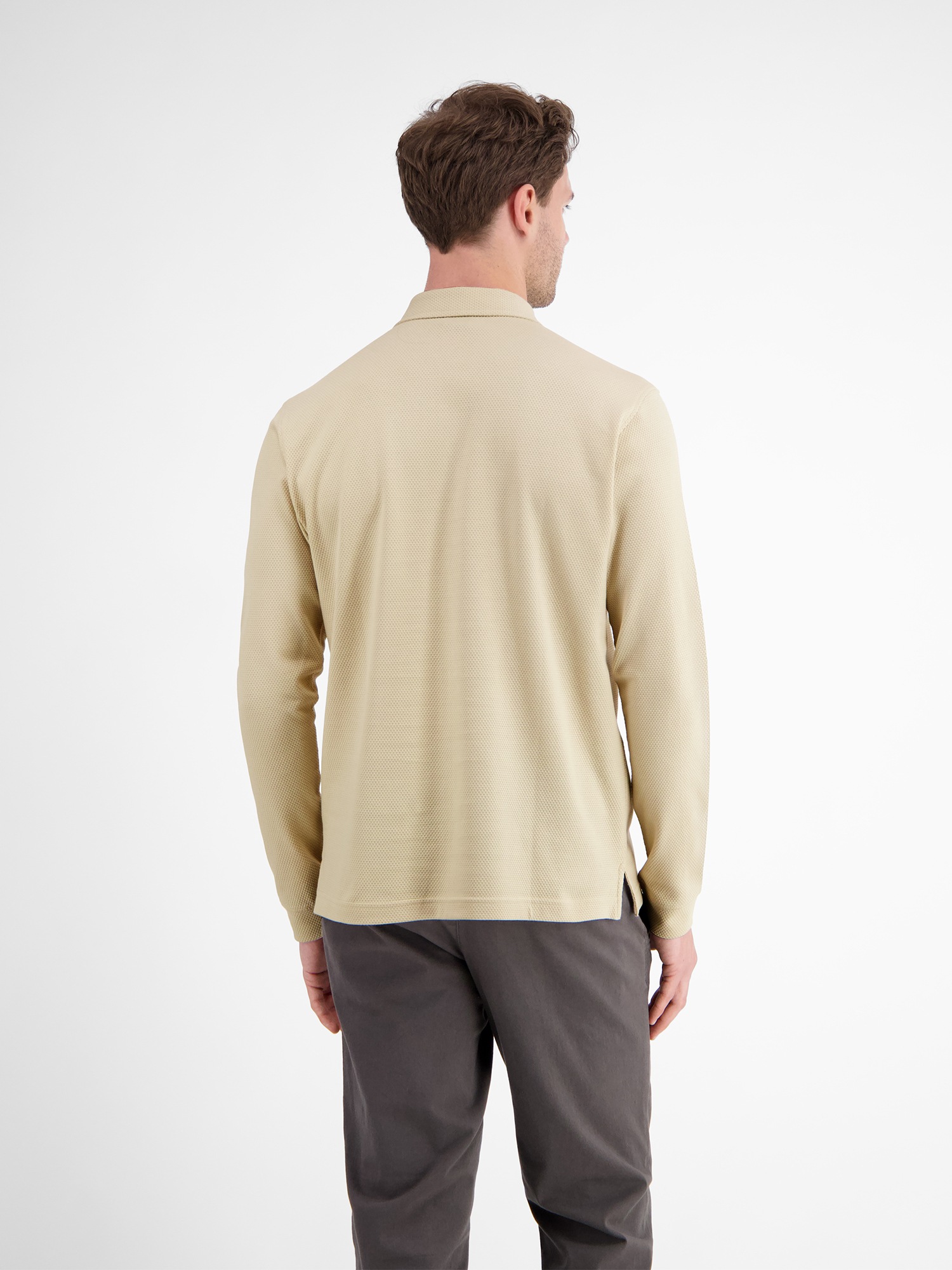 LERROS Langarm-Poloshirt »Herren-Langarmpolo in Waffeloptik«