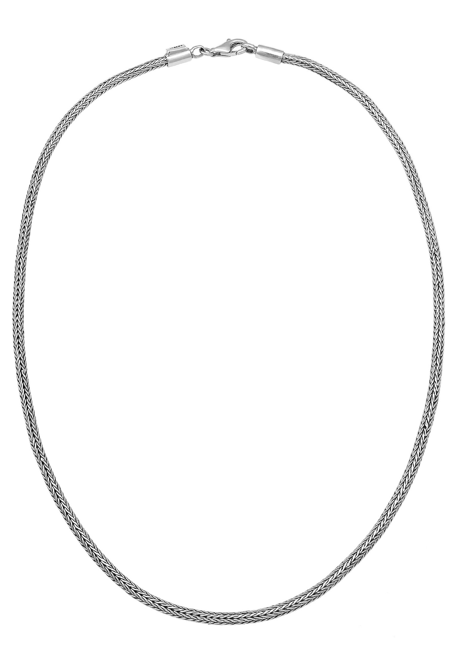 Kuzzoi Silberkette »Halskette Männer Zopf Schlangenkette 4mm Oxidiert 925 Silber«