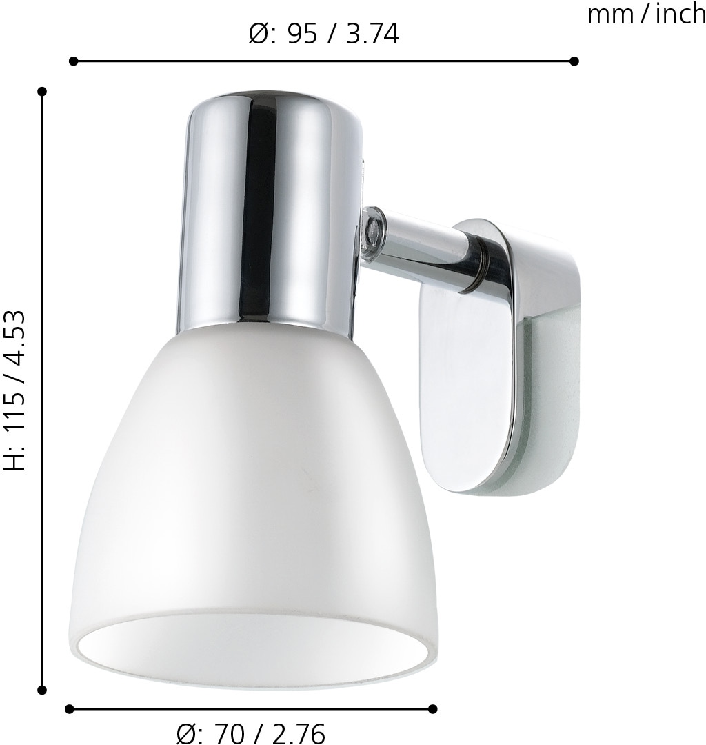 EGLO Spiegelleuchte »STICKER«, 1 flammig, Leuchtmittel E14 | Leuchtmittel wechselbar-ohne Leuchtmittel