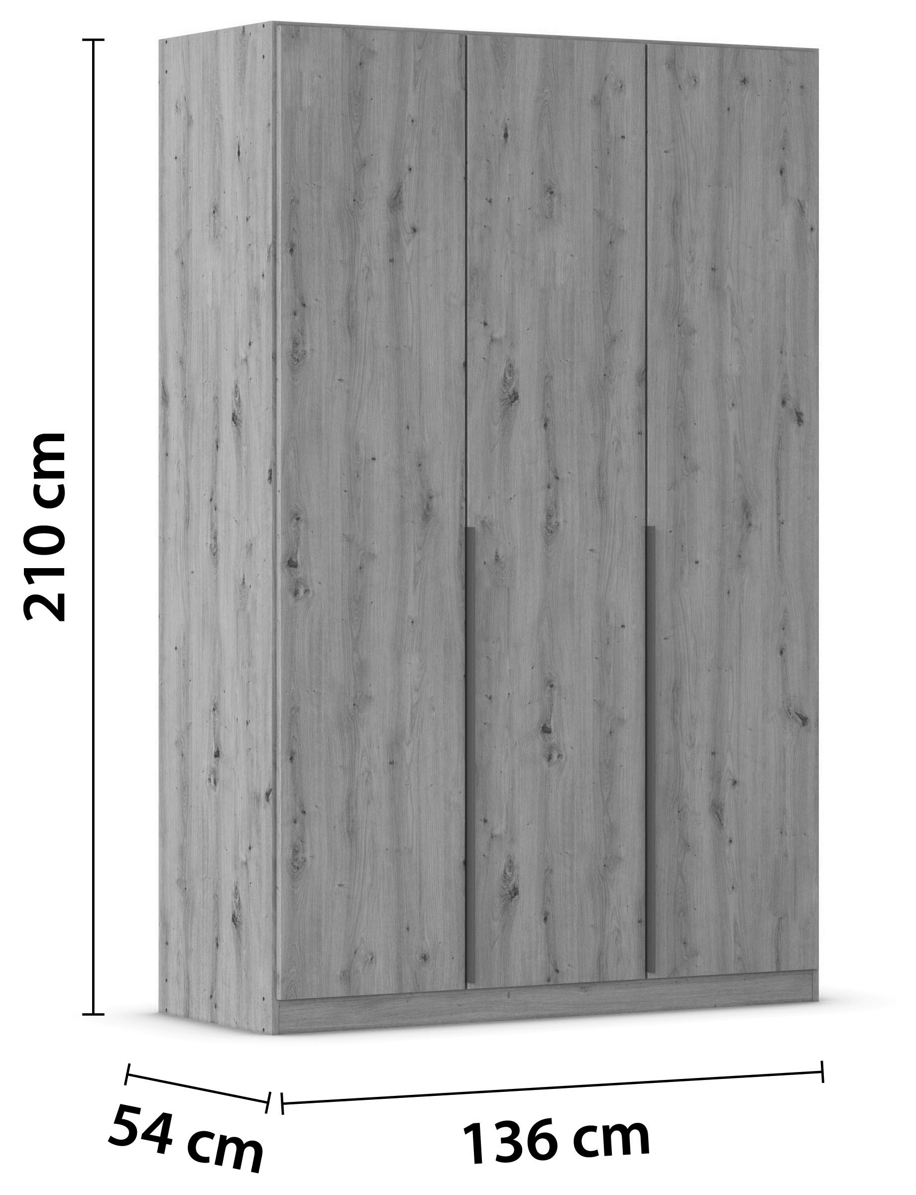 rauch Drehtürenschrank »Kleiderschrank Schrank Garderobe AGORDO TOPSELLER Schlafzimmer«, (in zwei Griff-Farben mit Dekor- oder Hochglanzfront), durchdachte Innenausstattung, in 6 Breiten und 2 Höhen MADE IN GERMANY