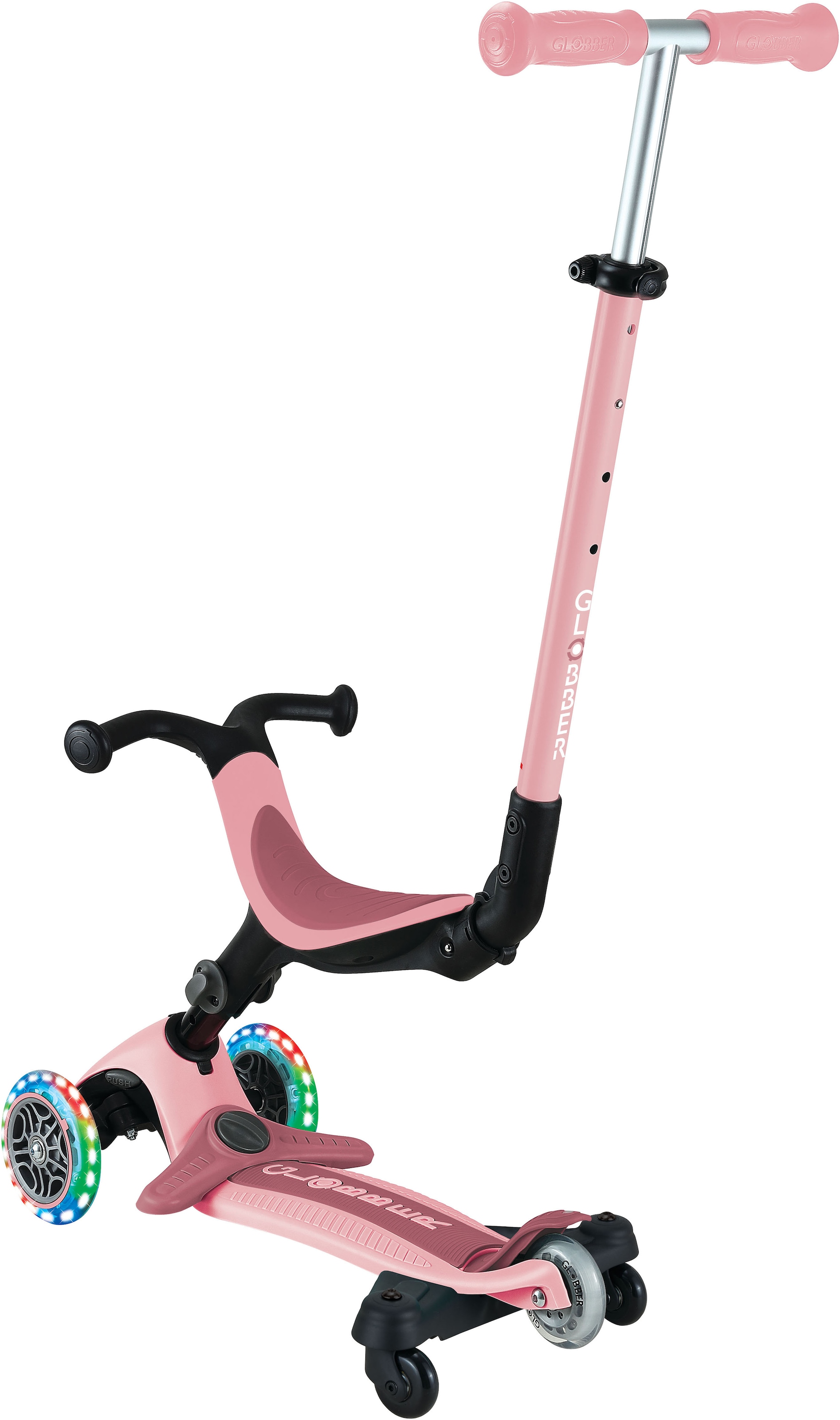 Globber Tretroller »GO-UP ACTIVE LIGHTS 360, mit Leuchtrollen« Aufsitzrad, Laufrad und Scooter