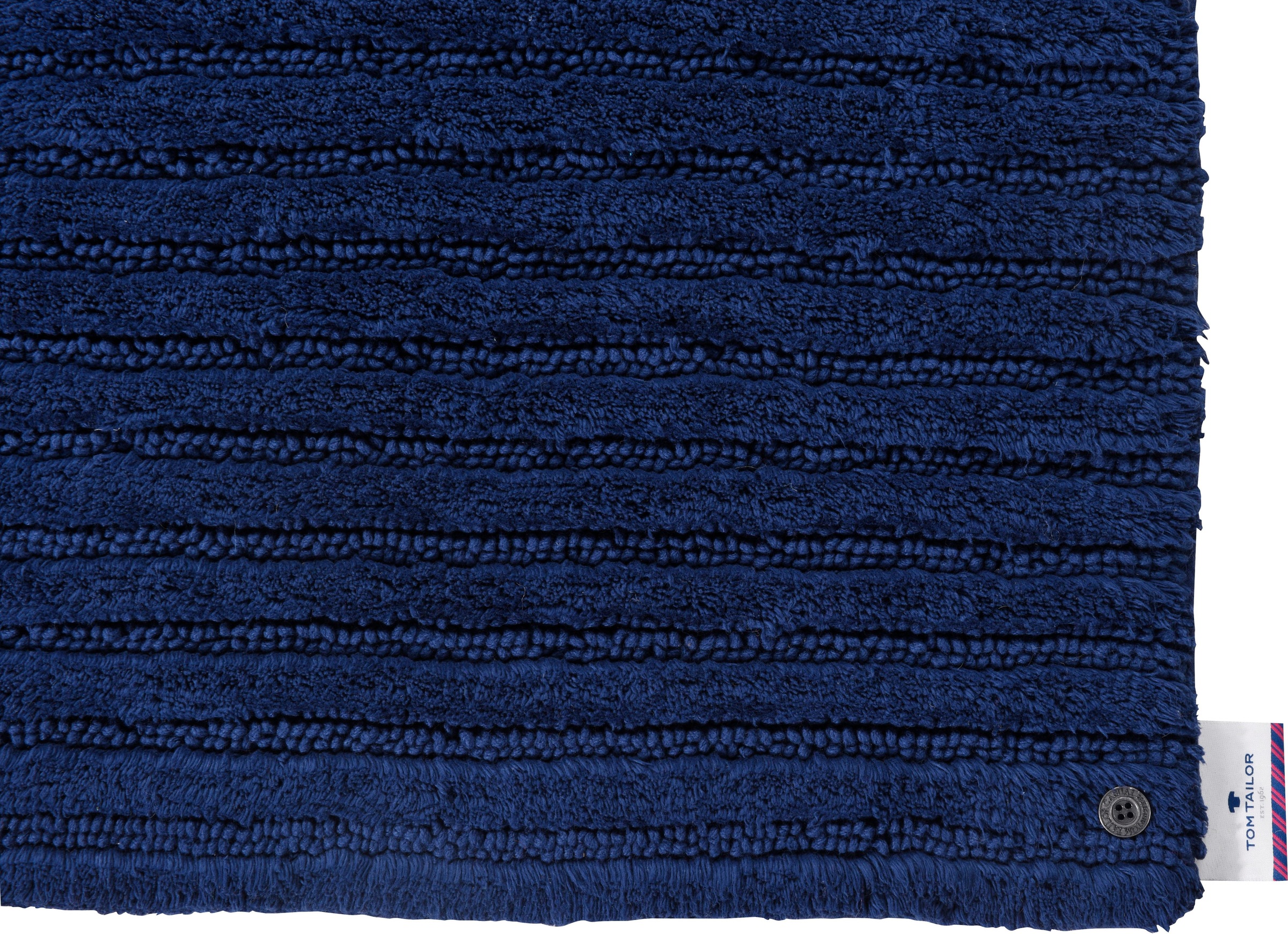 TOM TAILOR HOME Badematte »Cotton Stripes«, rutschhemmend beschichtet, fußbodenheizungsgeeignet-strapazierfähig, Uni Farben, gestreift, reine Baumwolle, Hoch-Tief Effekt