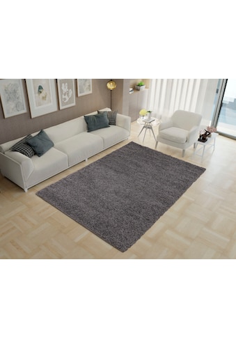 Home affaire Hochflor-Teppich »Viva«, rechteckig, 45 mm Höhe, Uni-Farben, einfarbig,... kaufen