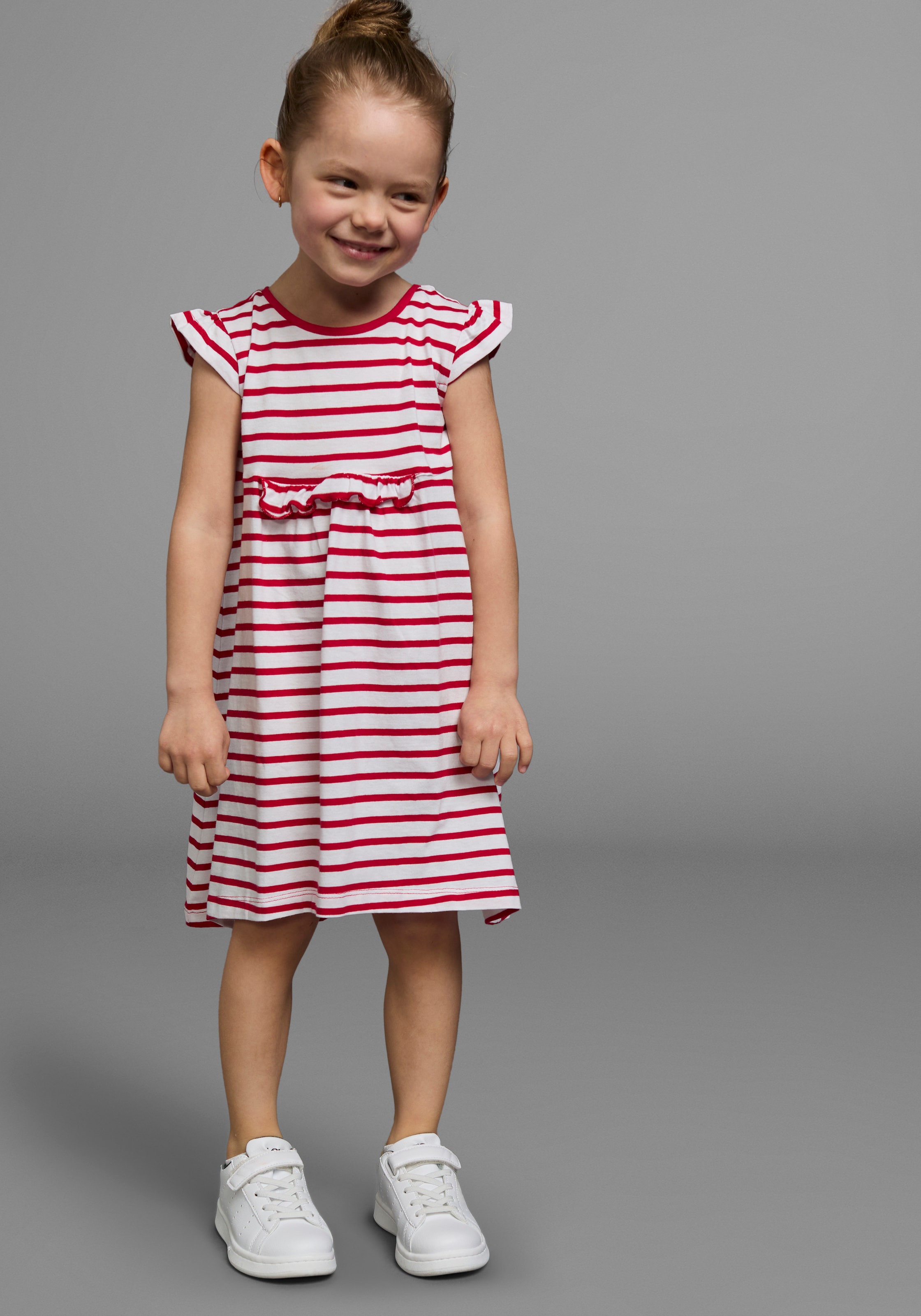 KIDSWORLD Jerseykleid »für kleine Mädchen«, (Packung, 2 tlg.), festliche Anlässe, kniefrei, modischer Stil, aus reiner Baumwolle