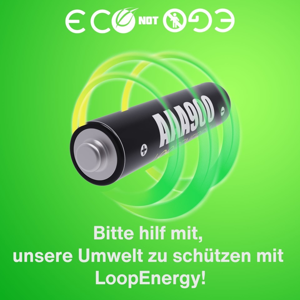 Verico Batterie »Loopenergy AAA (Micro)«, 1,5 V, (4 St.), USB-C Kabel im Lieferumfang
