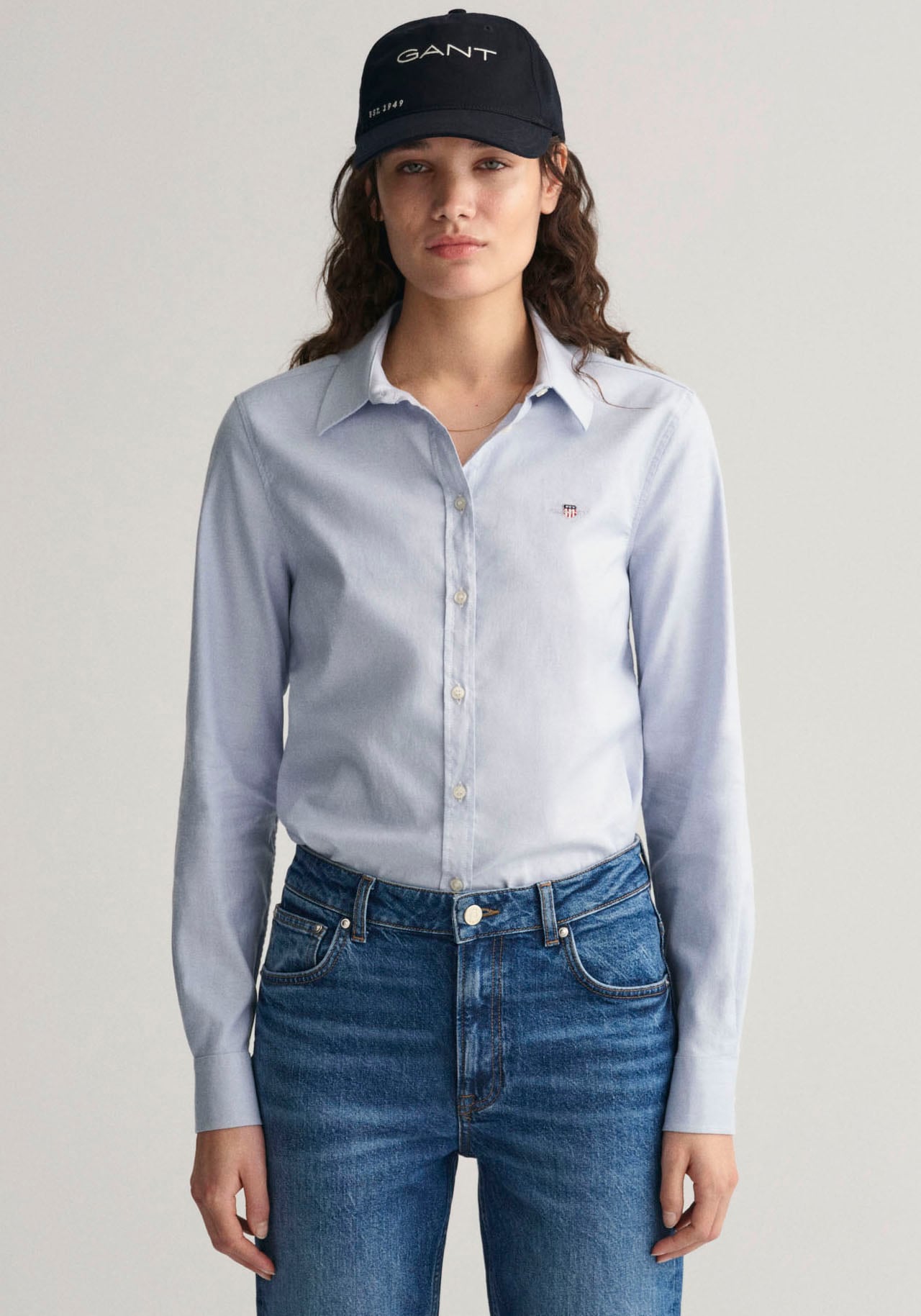 Gant Langarmbluse »SLIM STRETCH OXFORD SHIRT«, mit Locker-Loop-Schlaufe