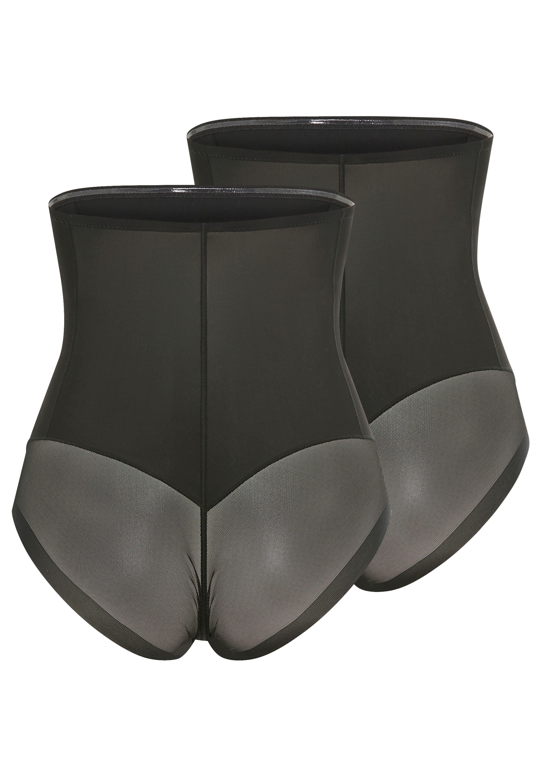 YSABEL MORA High-Waist-Panty 2er Pack,  hoch geschnitten, elastisch, starker Shape-Effekt, Tüll