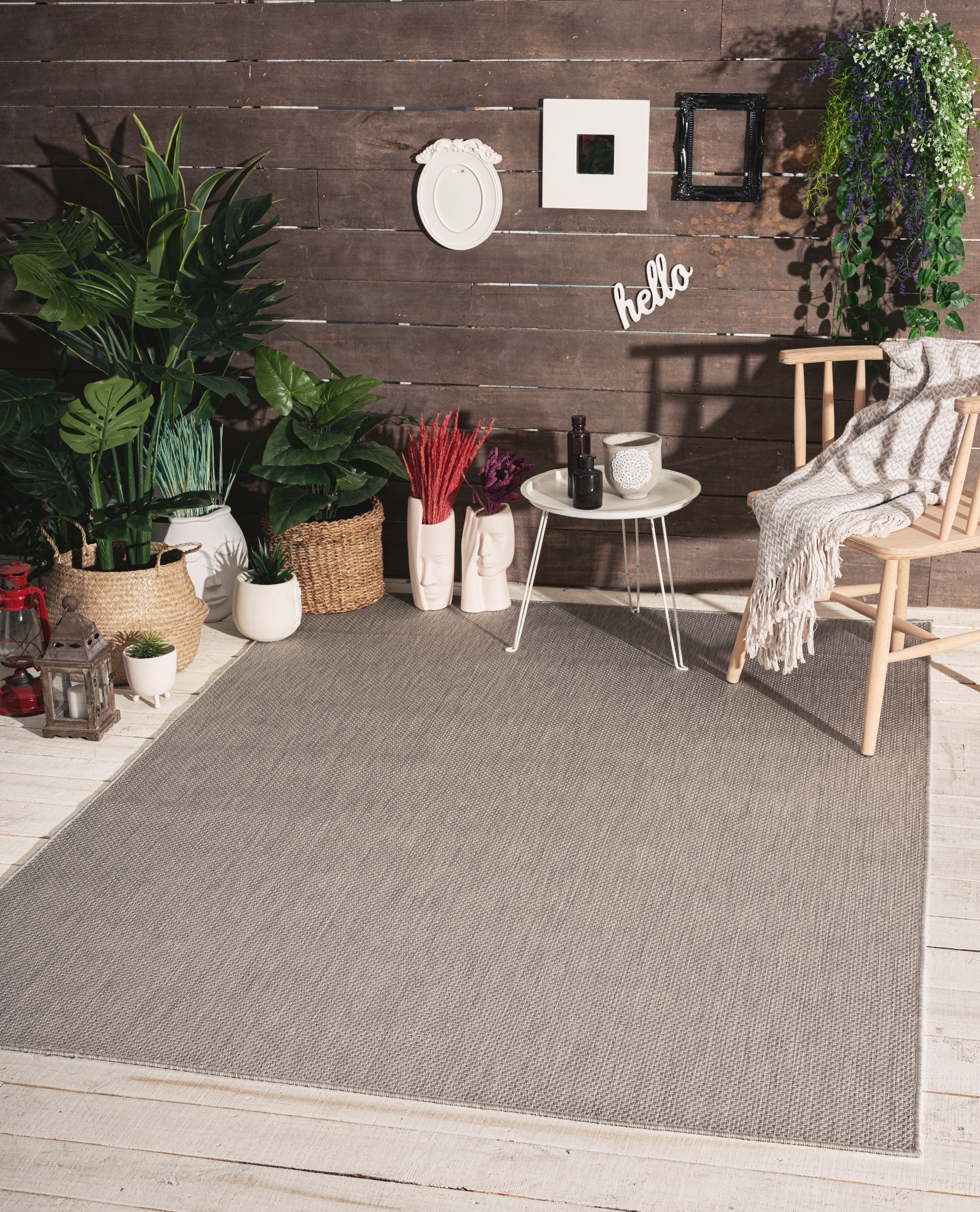 my home Teppich »Saylor«, rechteckig, 5 mm Höhe, In- und Outdoor geeignet, Sisal-Optik, Wetterfest & UV-beständig