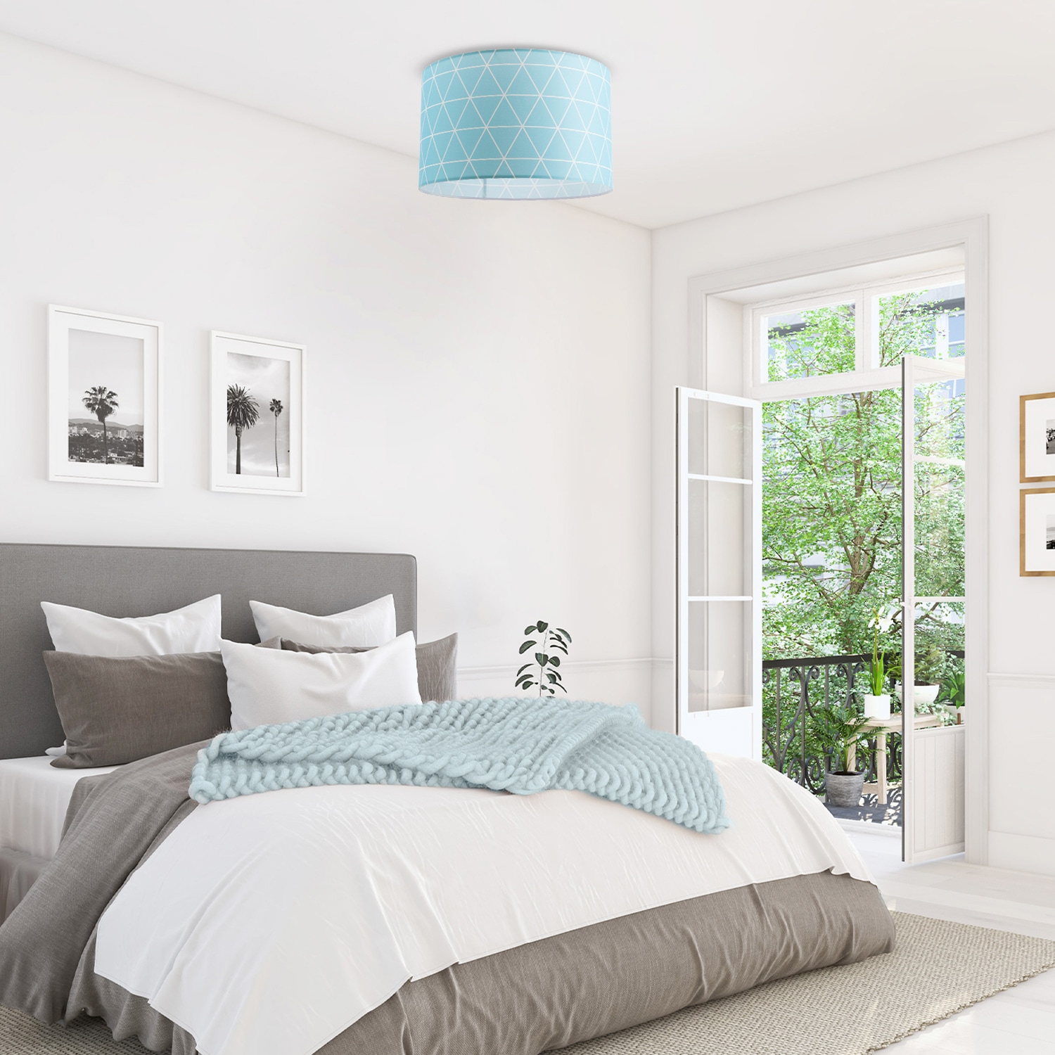 Paco Home Deckenleuchte »Stella 401«, 1 flammig, Leuchtmittel E27 | ohne Leuchtmittel, Deckenlampe Wohnzimmer Schlafzimmer Hängelampe Skandi Rauten E27