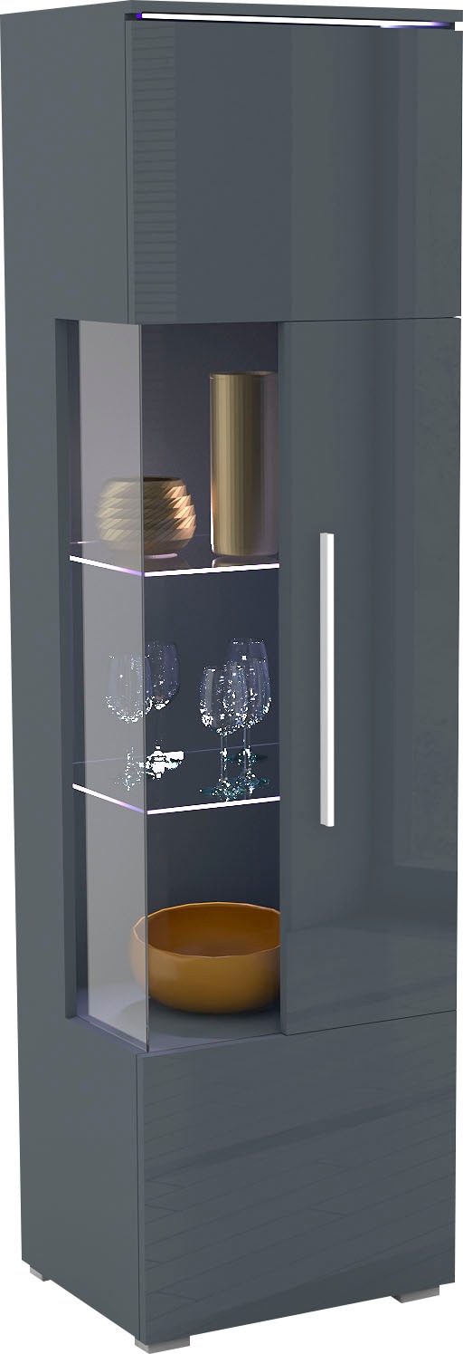 INOSIGN Vitrine »India,Höhe 160cm stilvolle Glasvitrine mit verstellbare Glasböden«, Standvitrine 1Trg, viel Stauraum ohne Beleuchtung