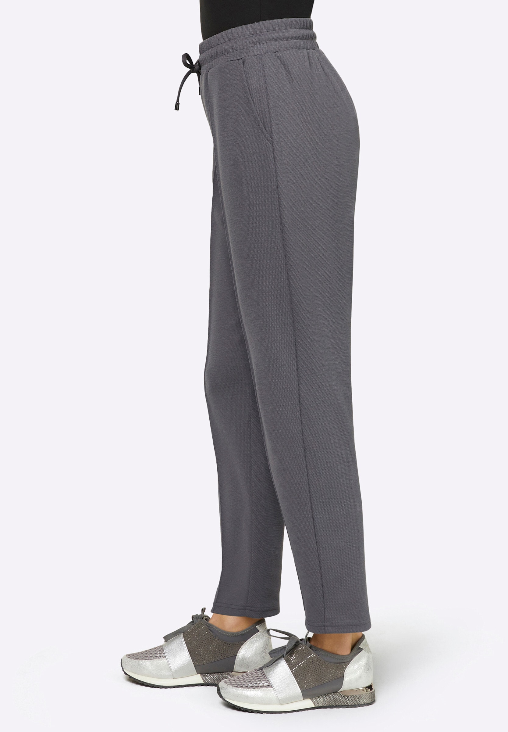 creation L Bügelfaltenhose »Hose Jogg Pants mit Rundum-Dehnbund, Tunnelzug und Bindeband«