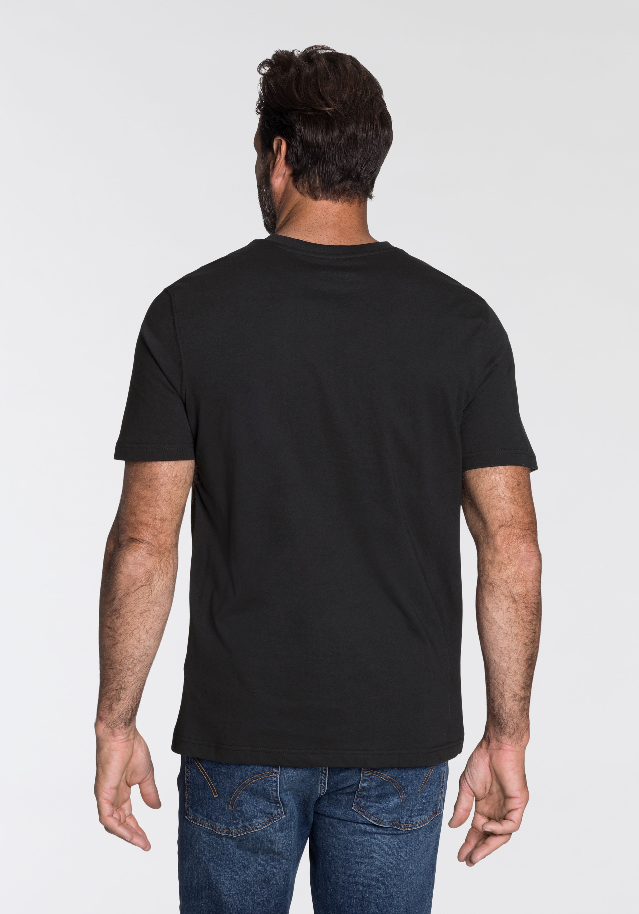 Man's World V-Shirt, Kurzarm, aus Baumwolle