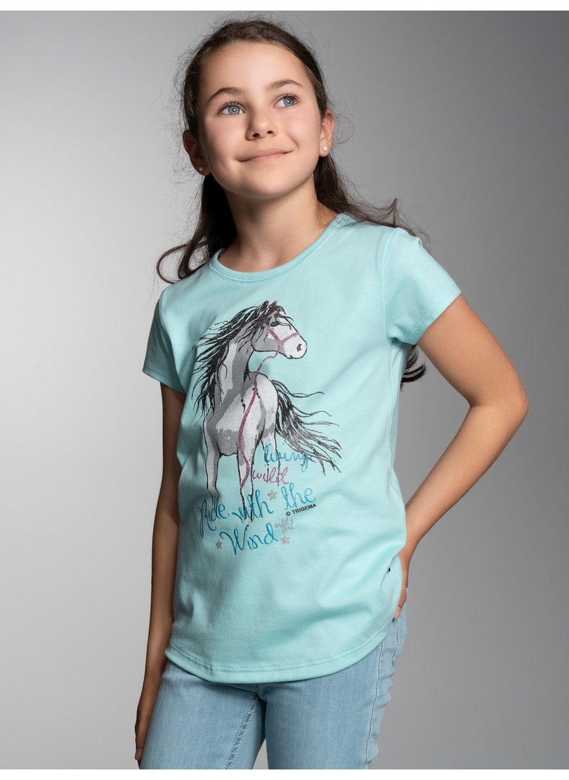 Trigema T-Shirt »TRIGEMA T-Shirt mit Pferd«, (1 tlg.)